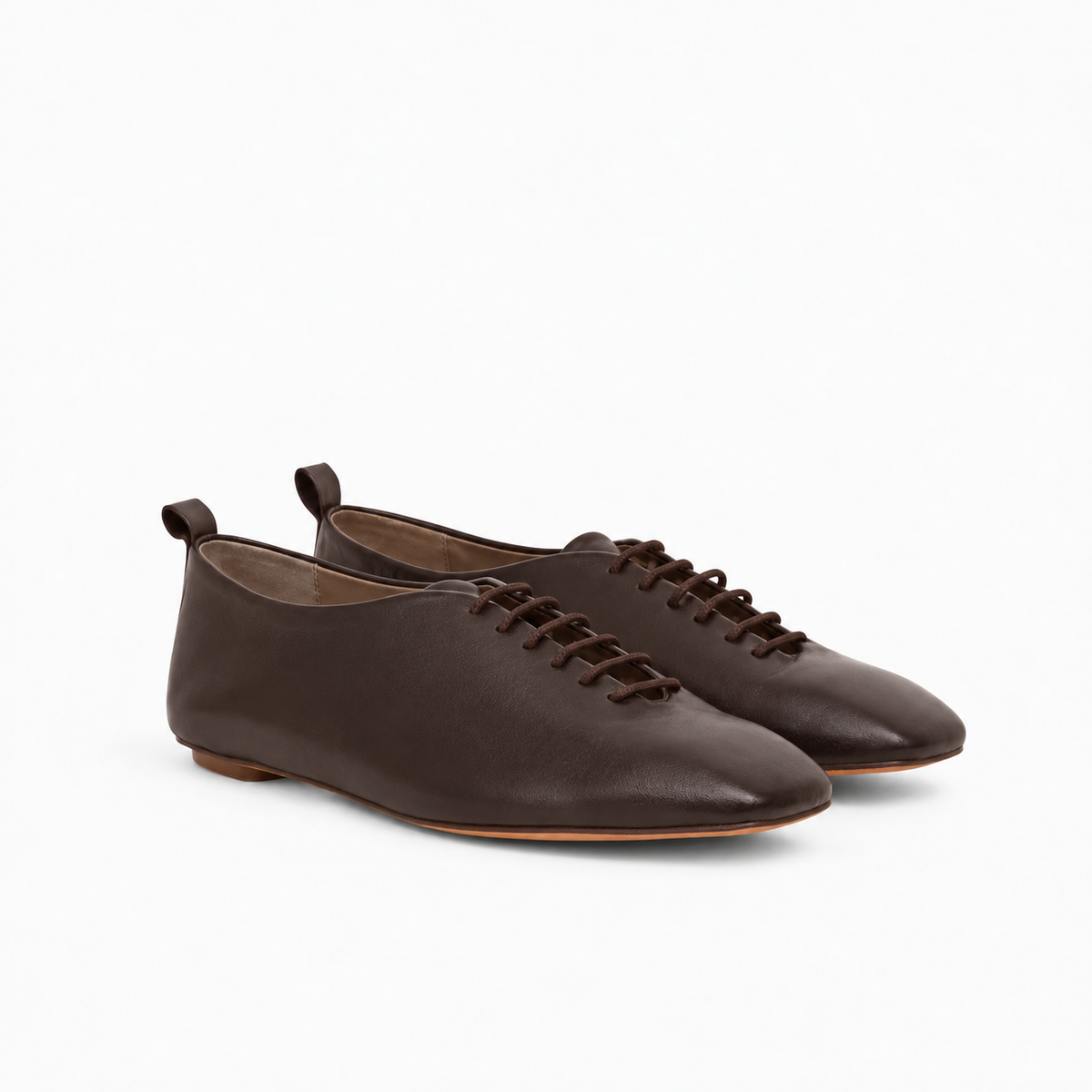PRECOMMANDE LIVRAISON NOVEMBRE : Richelieu Adèle en cuir de veau souple chocolat