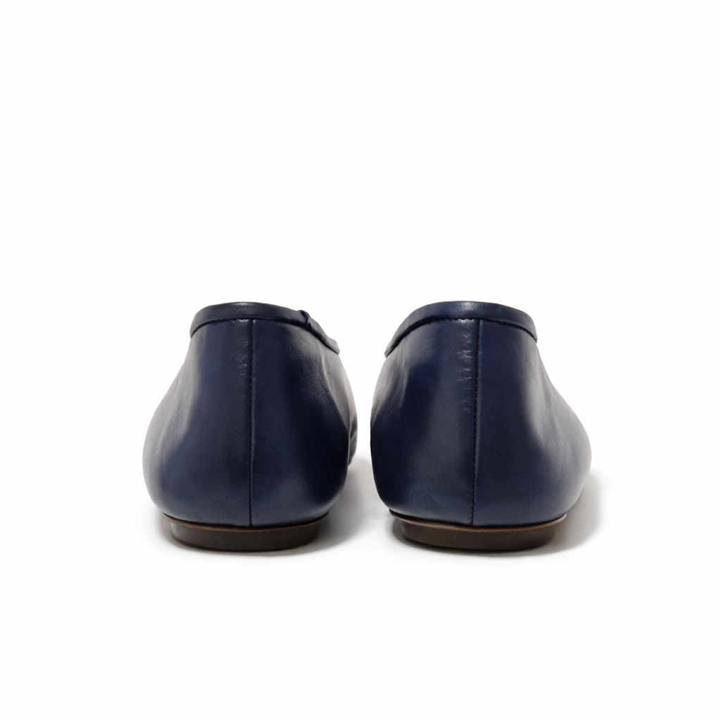 Ballerine Alma en cuir de veau souple Bleu