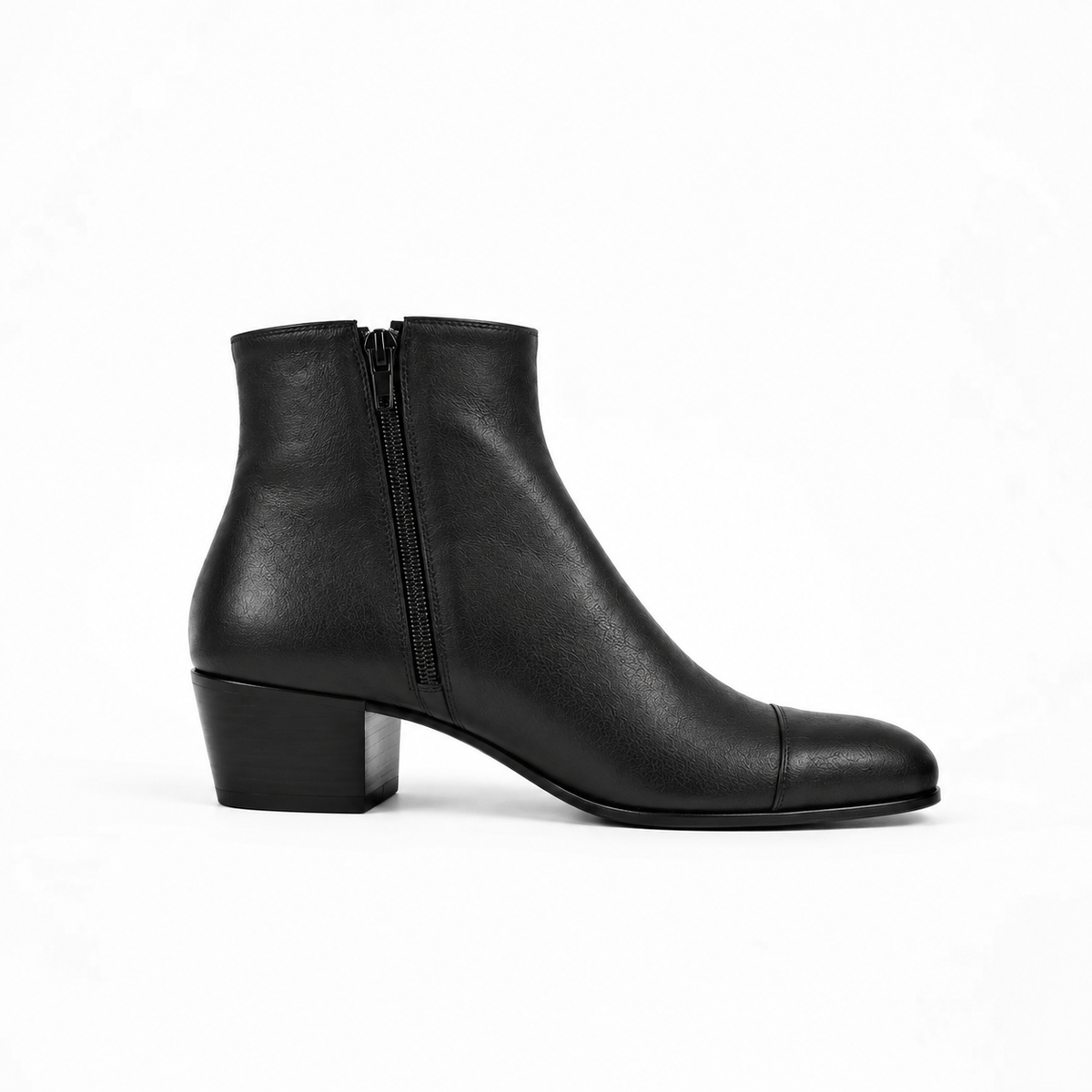 Bottine Andy cubain en cuir de veau souple noir