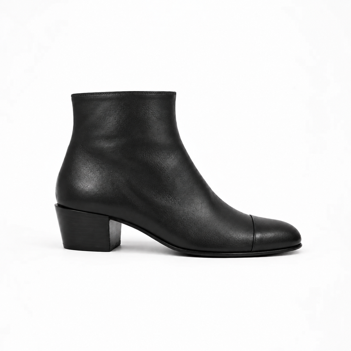 Bottine Andy cubain en cuir de veau souple noir