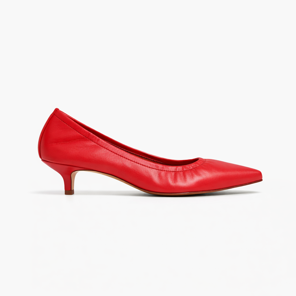 Escarpins Alice en cuir de veau souple Rouge