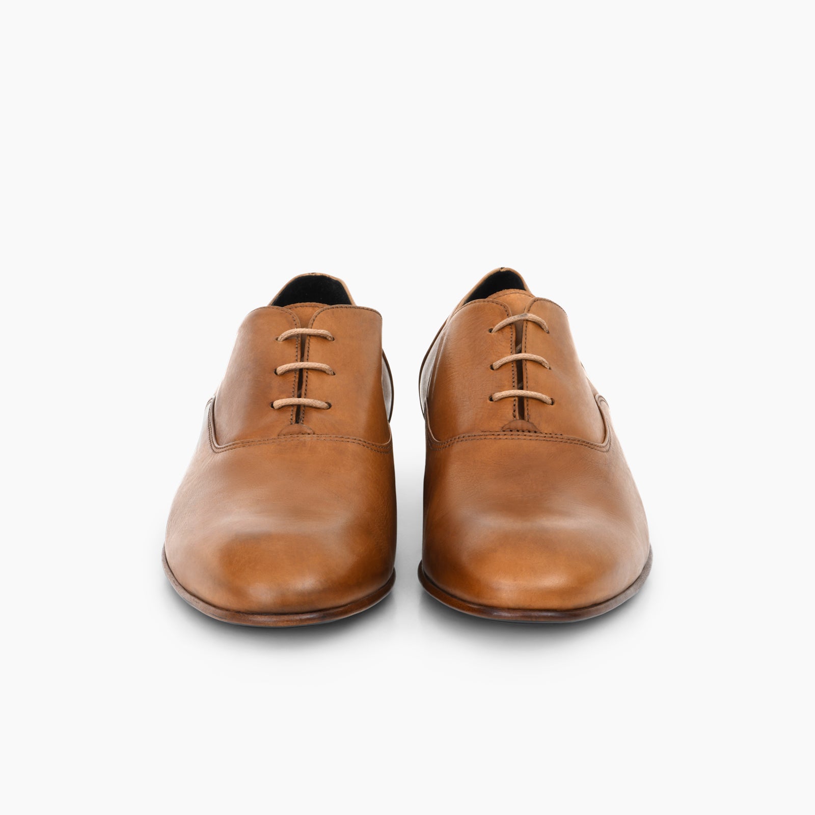 Richelieu Laurent en cuir de veau souple camel