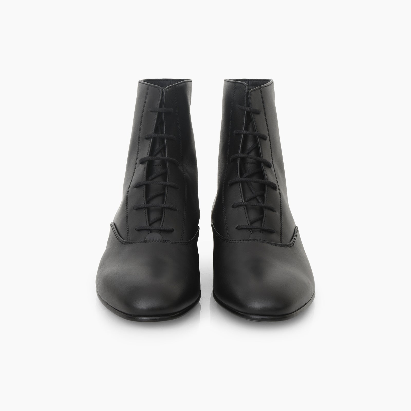 Bottine Ines en cuir de veau lisse noir