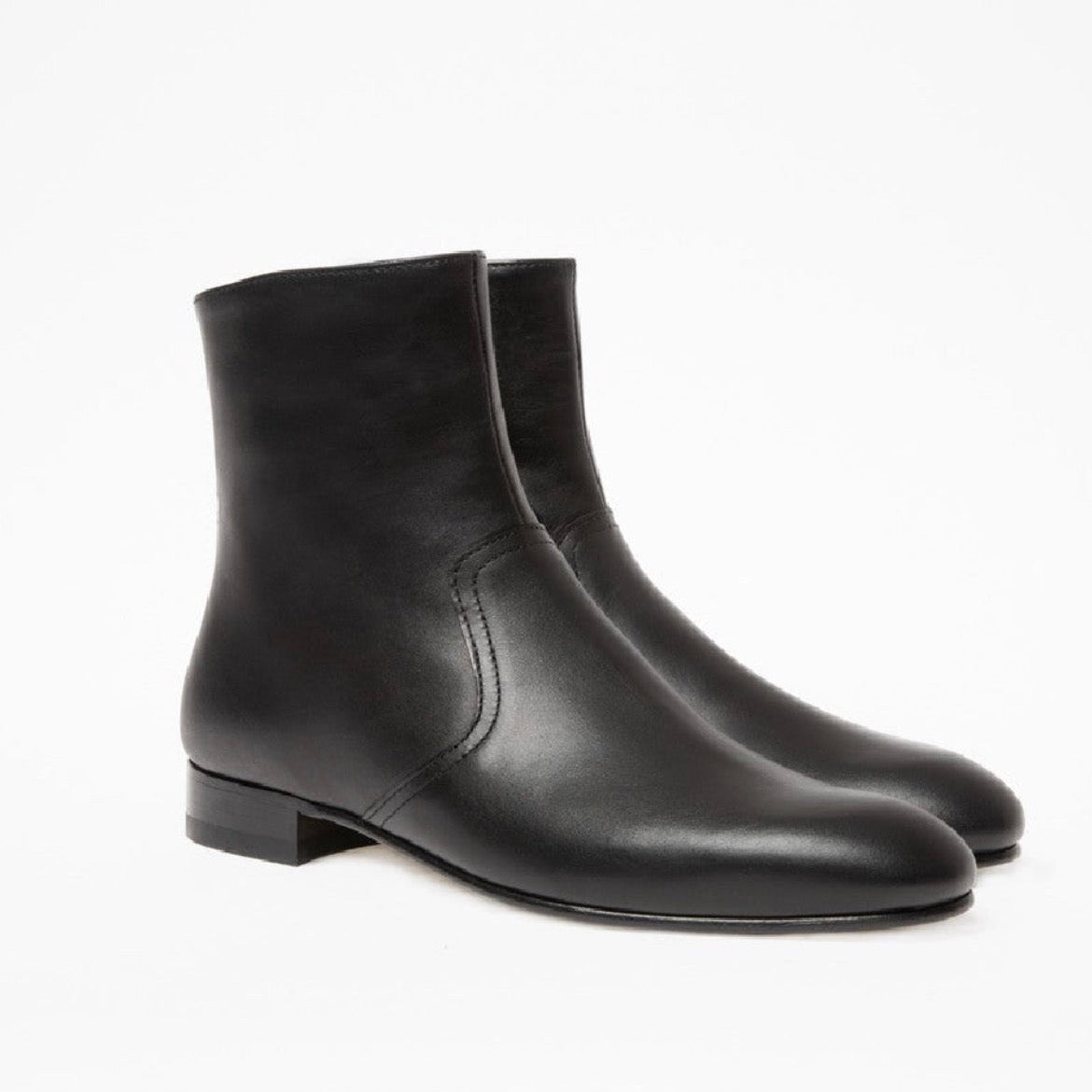 Bottine Jonathan en cuir de veau lisse noir