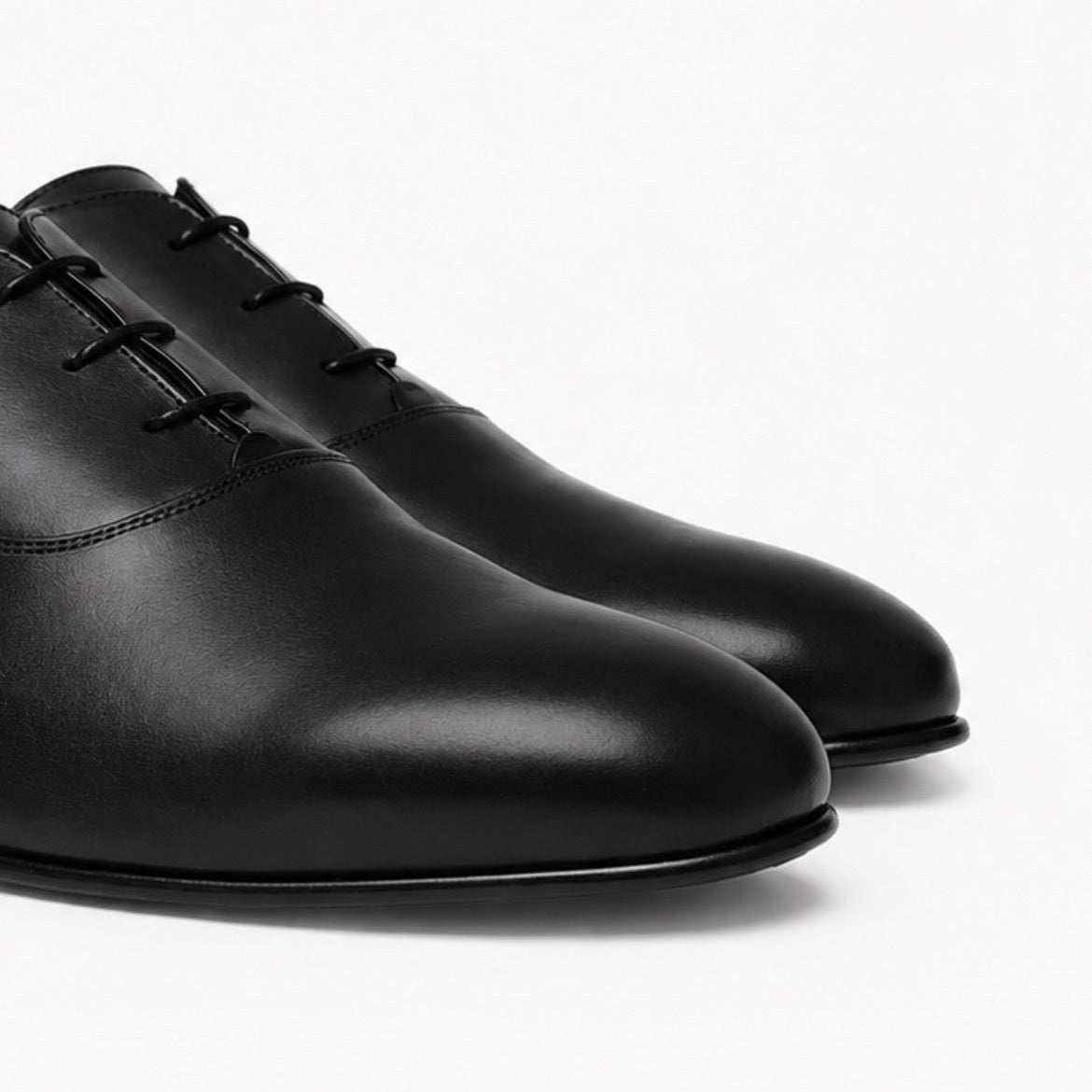 Richelieu Charles en cuir de veau lisse noir