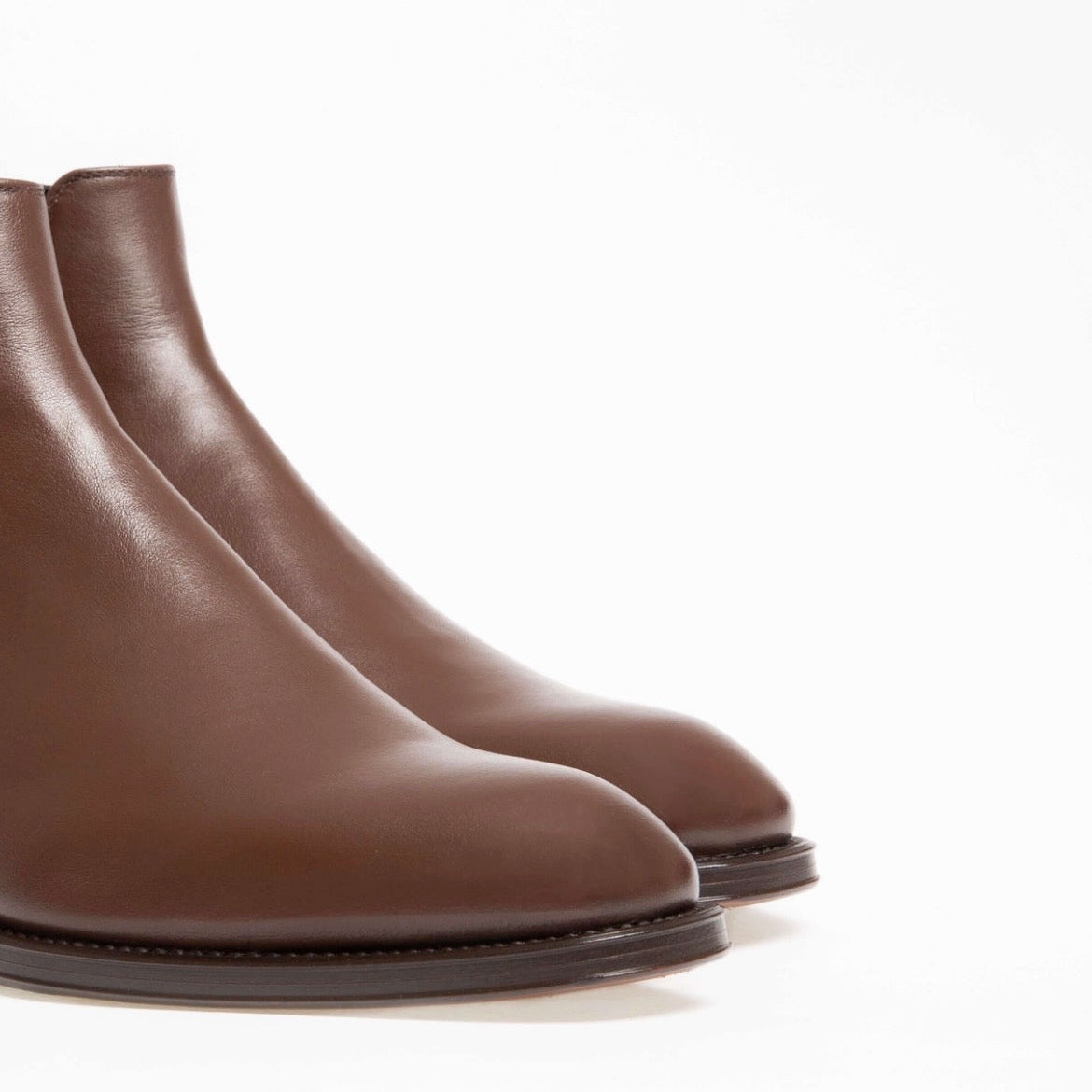 Bottine Jason en cuir de veau lisse chocolat