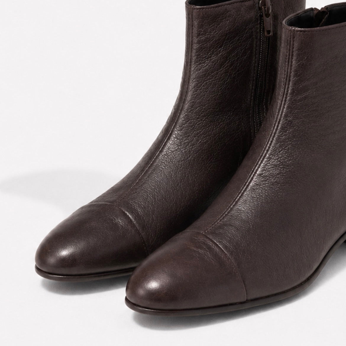 Bottine Andy en cuir de veau souple chocolat