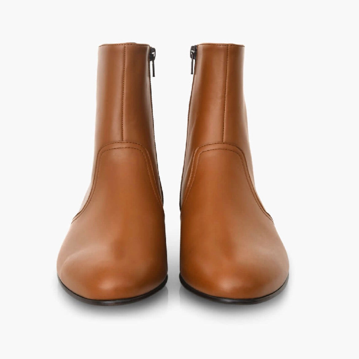 Bottine Jonathan en cuir de veau lisse camel