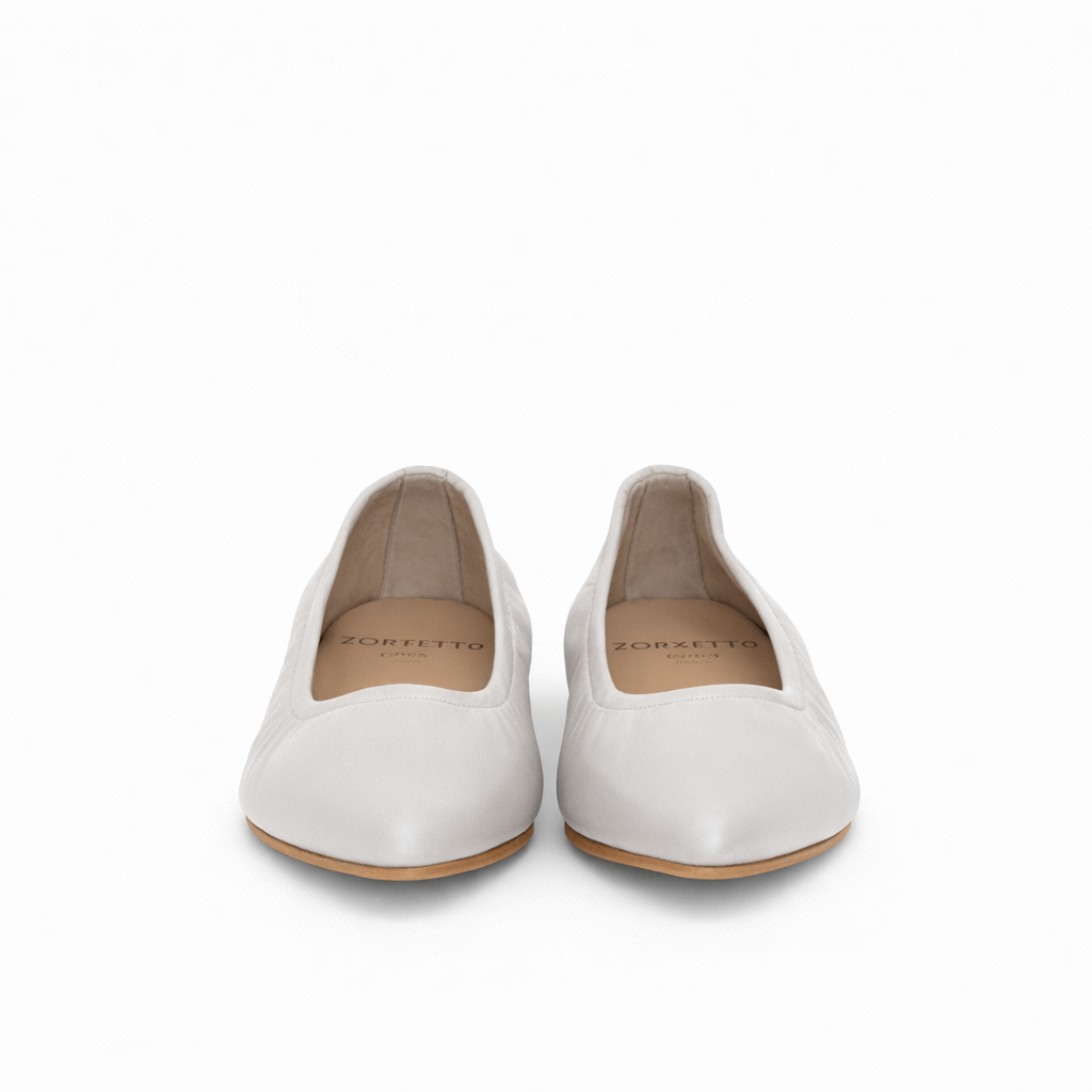 Ballerine Hélène en cuir de veau souple Ciment