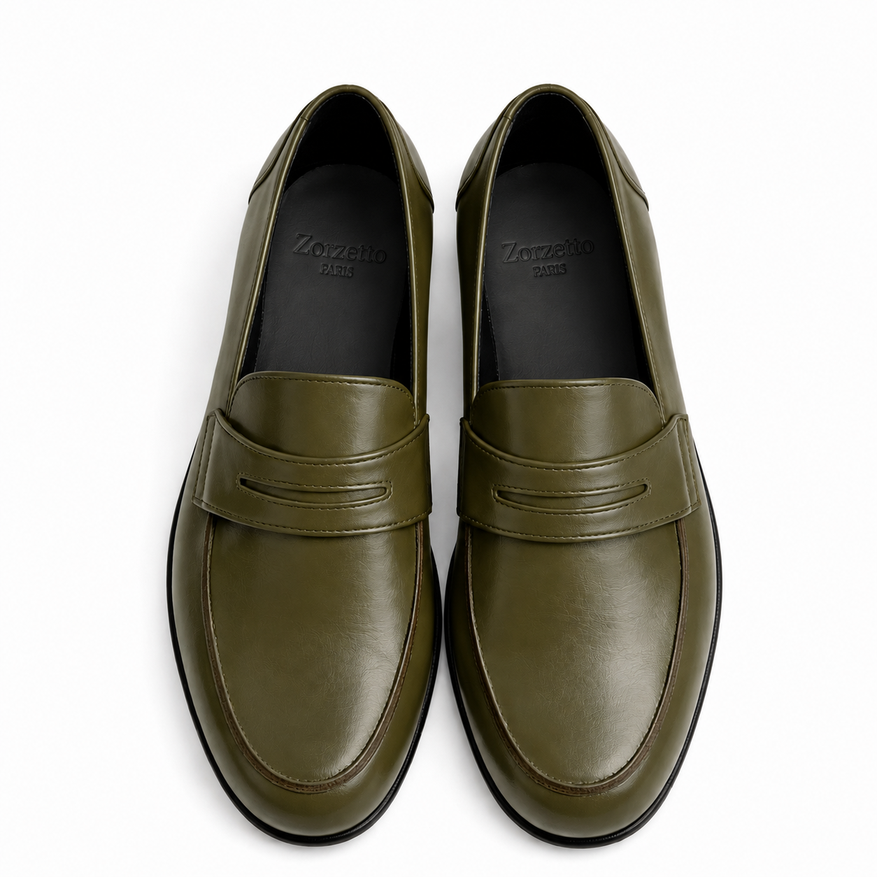 Mocassin Serge en cuir de veau lisse vert