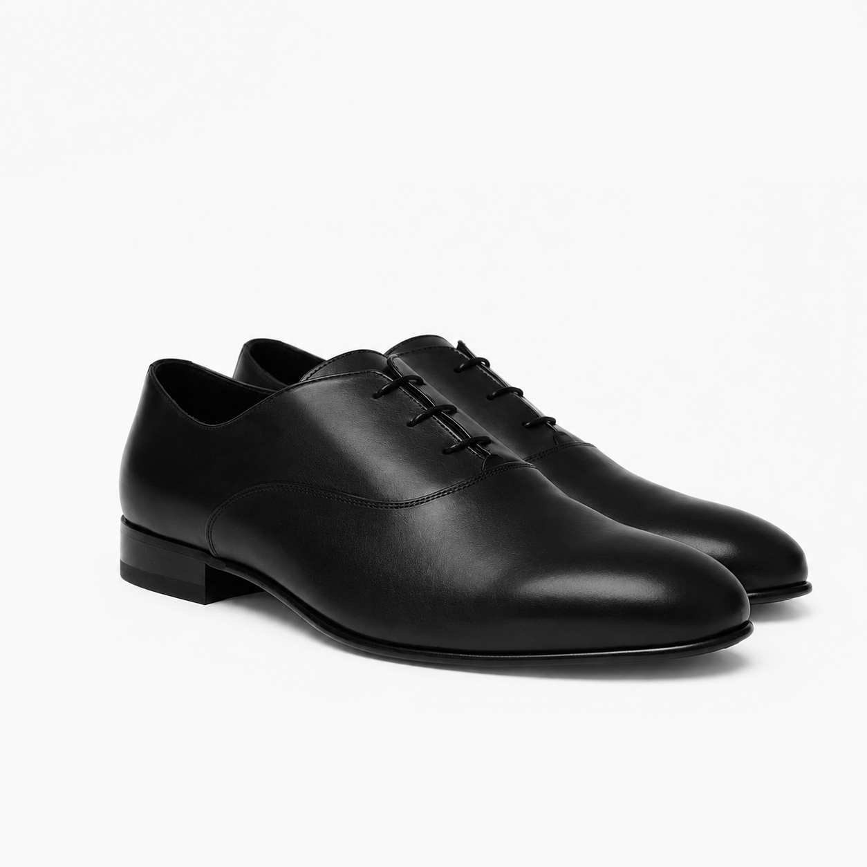 Richelieu Charles en cuir de veau lisse noir
