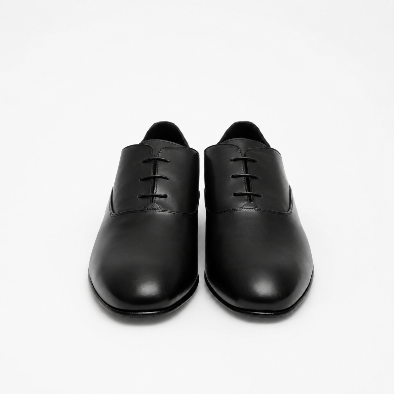 Richelieu Charles en cuir de veau lisse noir