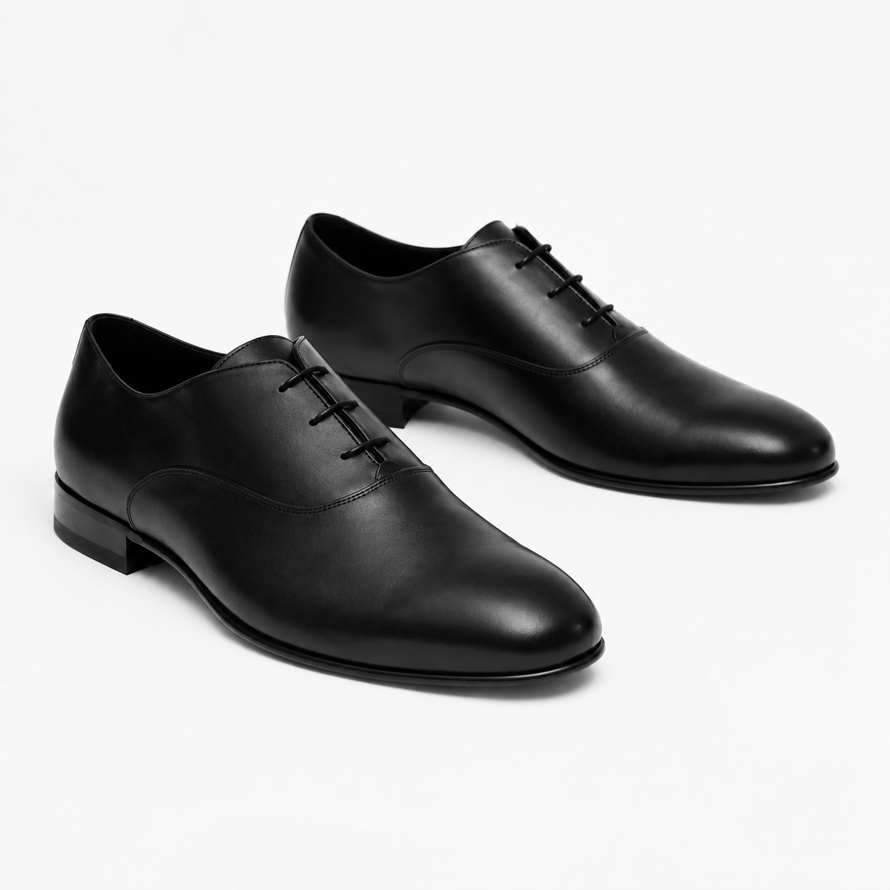 Richelieu Charles en cuir de veau lisse noir