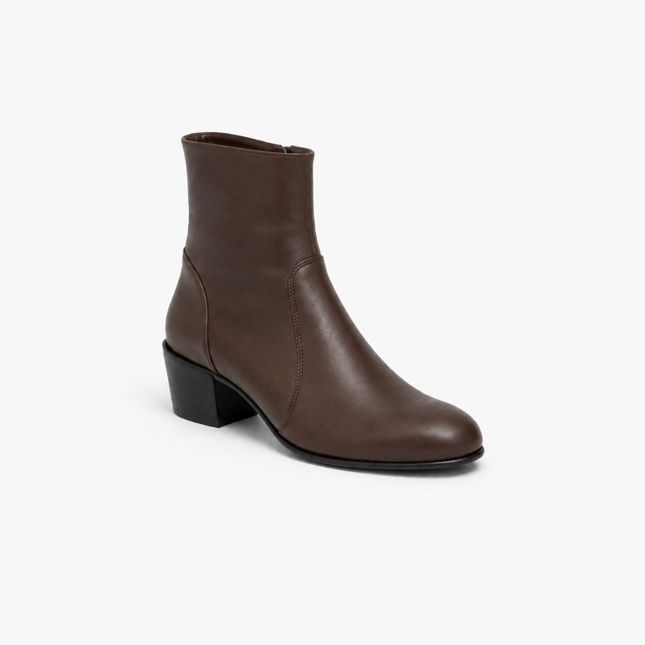 Bottine Maria en cuir de veau lisse chocolat