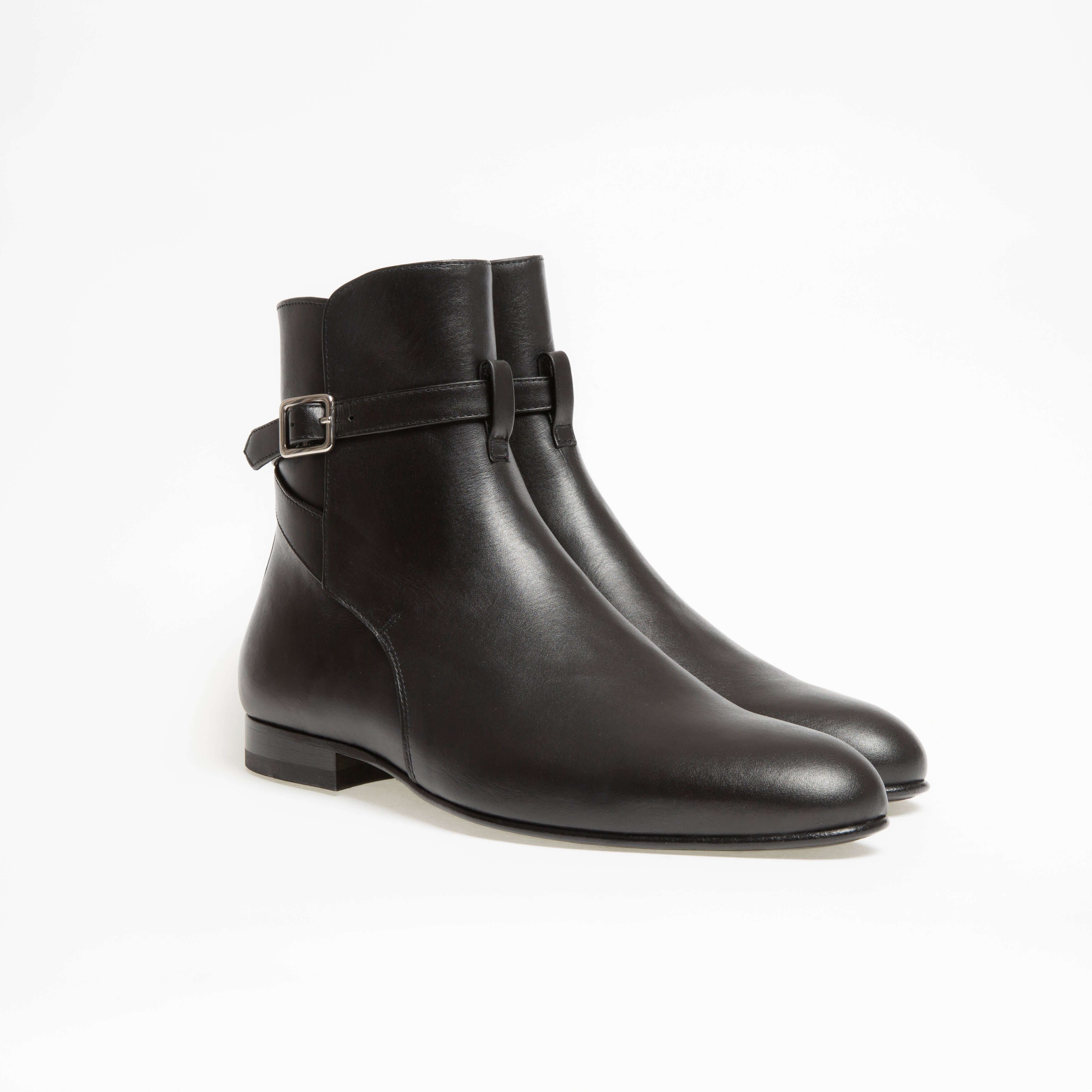 Bottine Kate en cuir de veau lisse noir