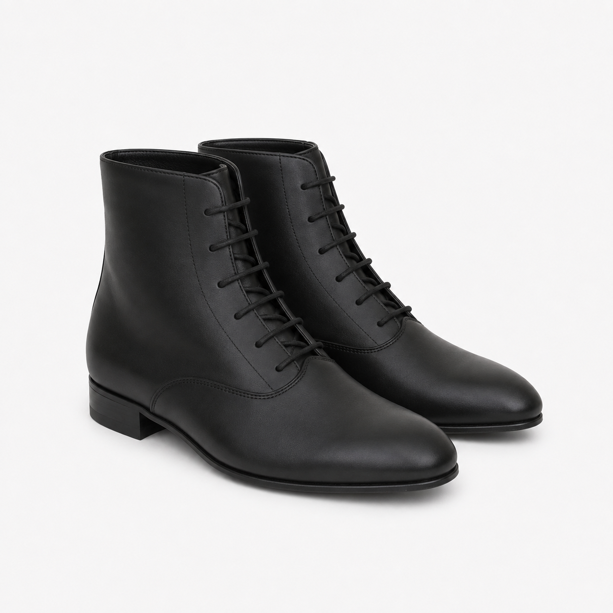 Bottine Ines en cuir de veau lisse noir