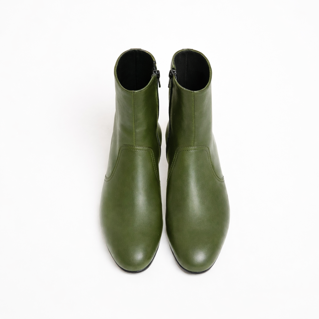 Bottine Jonathan en cuir de veau lisse vert