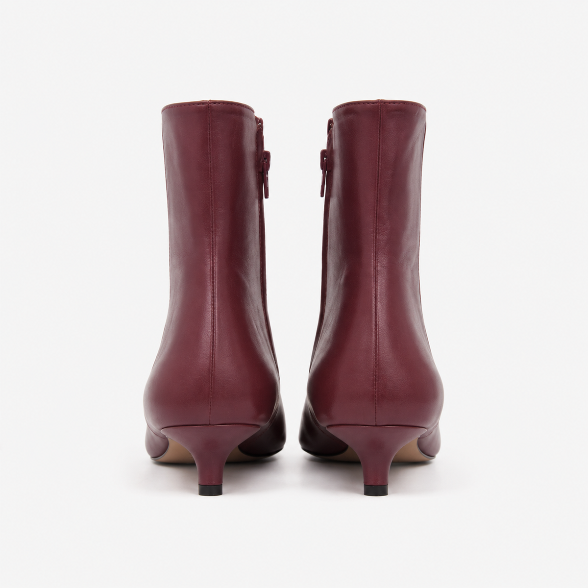 Bottine Nina en cuir de veau lisse bordeaux