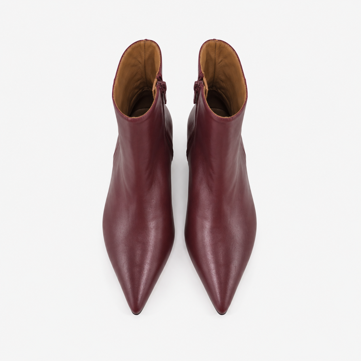 Bottine Nina en cuir de veau lisse bordeaux