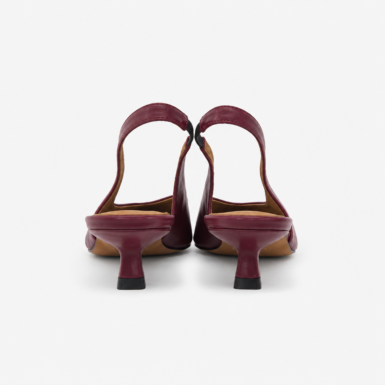 Slingback Romy en cuir de veau souple Bordeaux