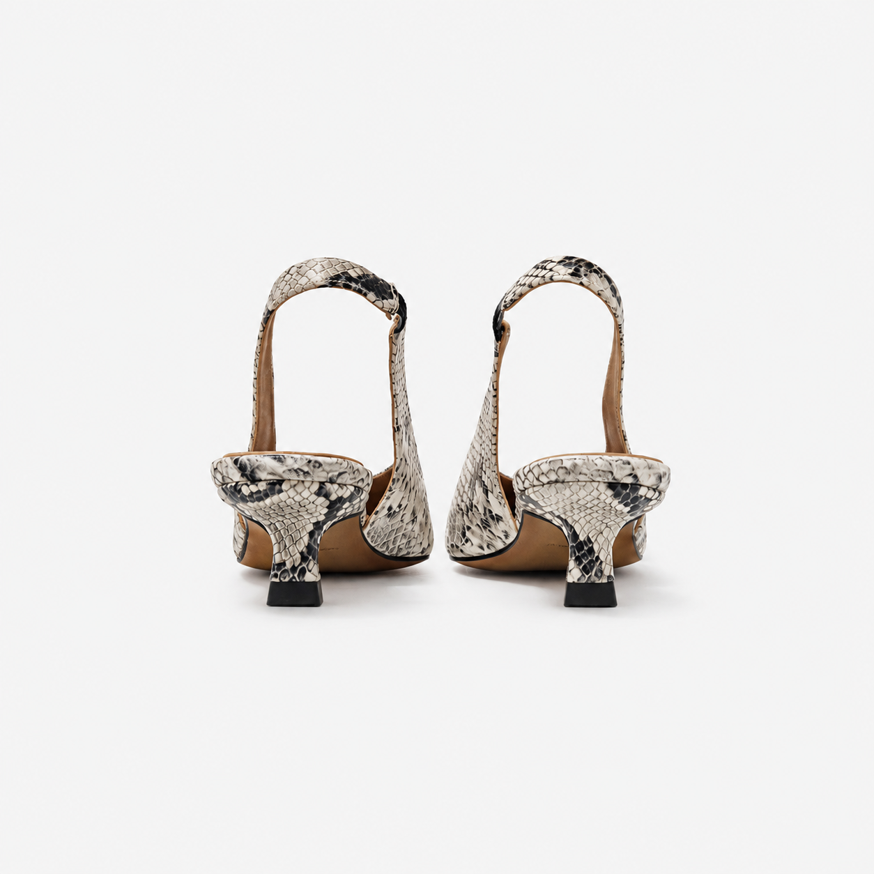 Slingback Romy en cuir embossé python