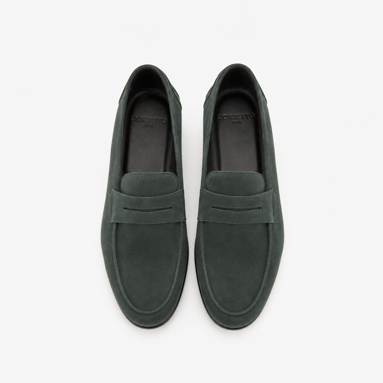 Mocassin Serge en veau velours vert