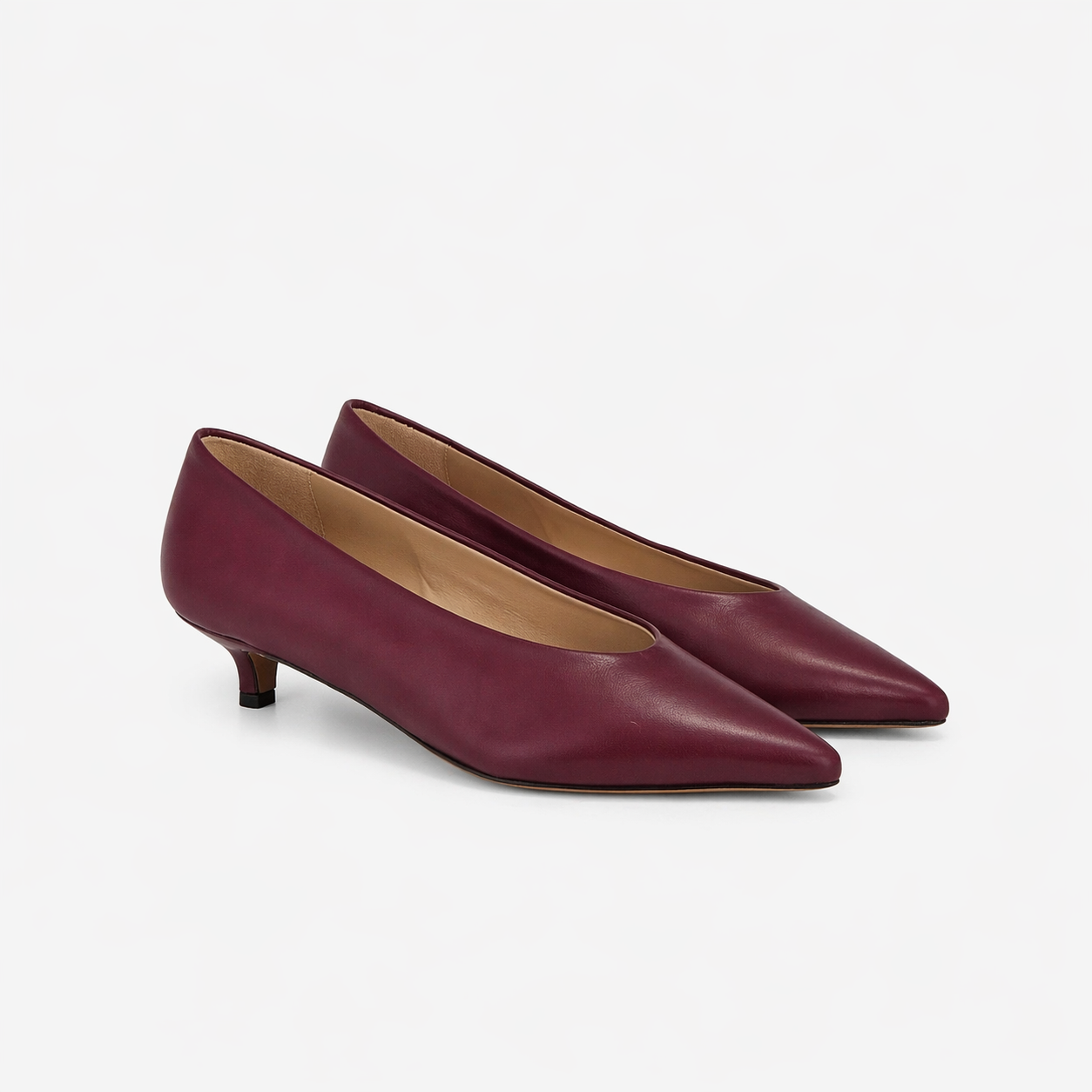 Escarpins Eva en cuir de veau souple Bordeaux