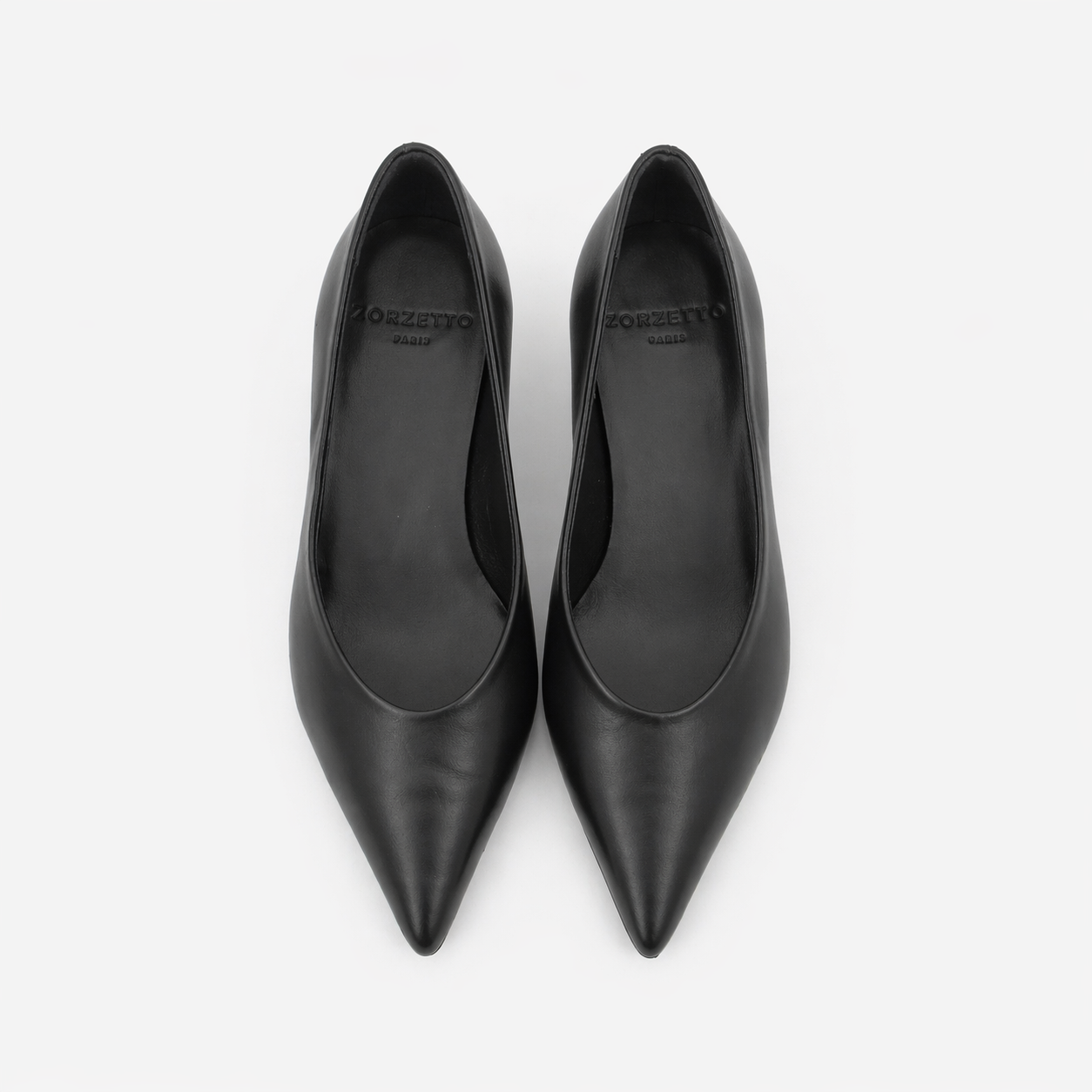 Escarpins Eva en cuir de veau souple Noir