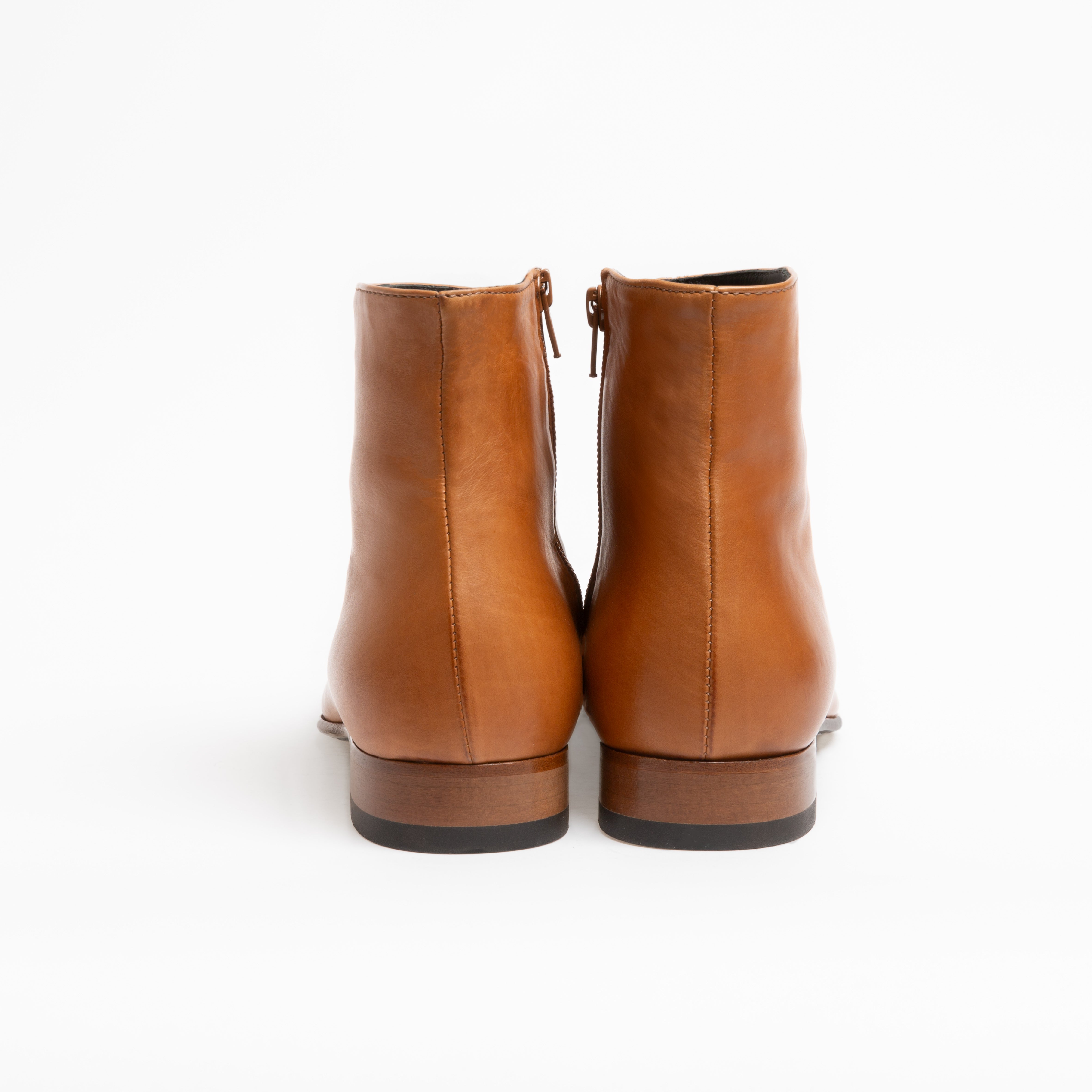 Bottine Andy en cuir de veau souple camel