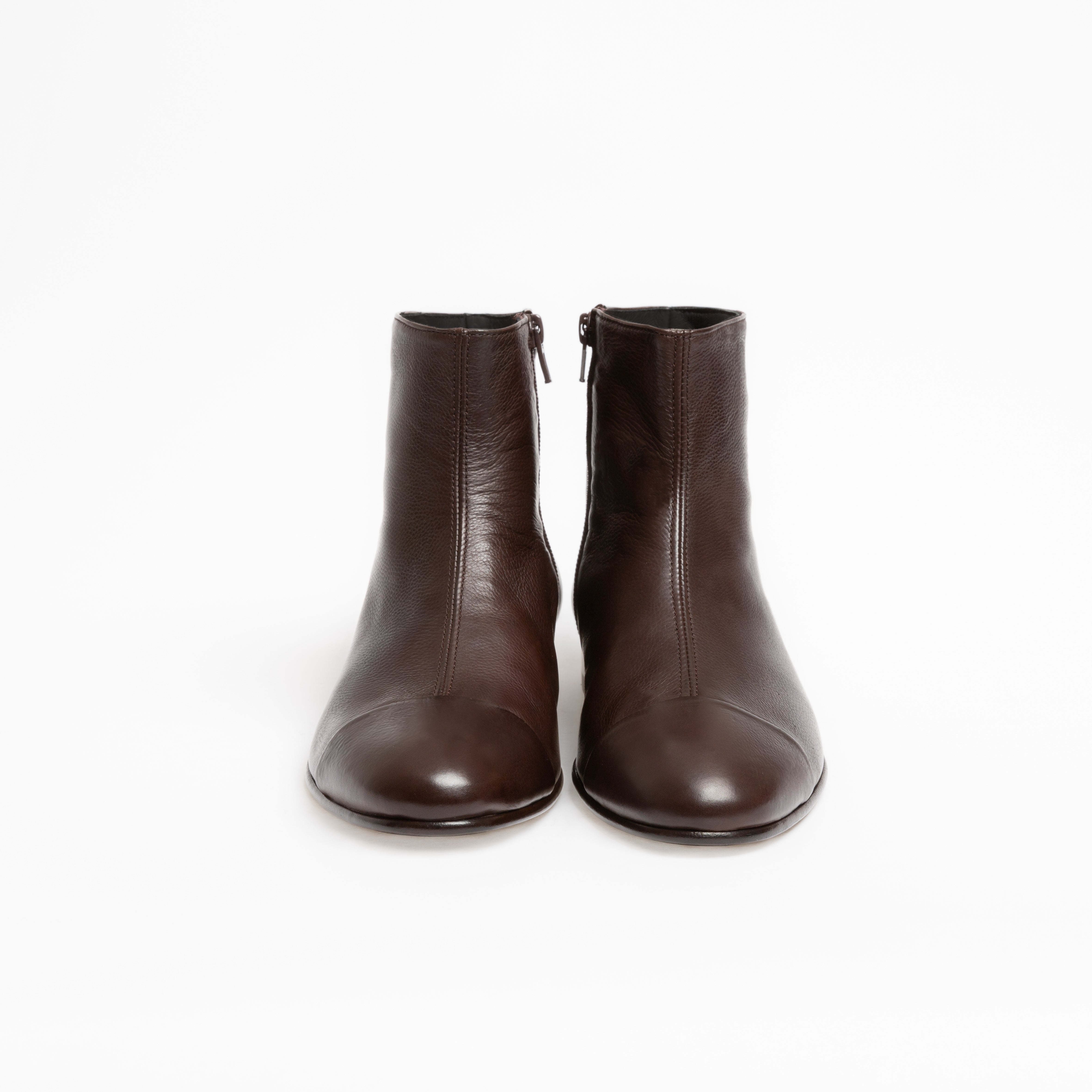 Bottine Andy en cuir de veau souple chocolat