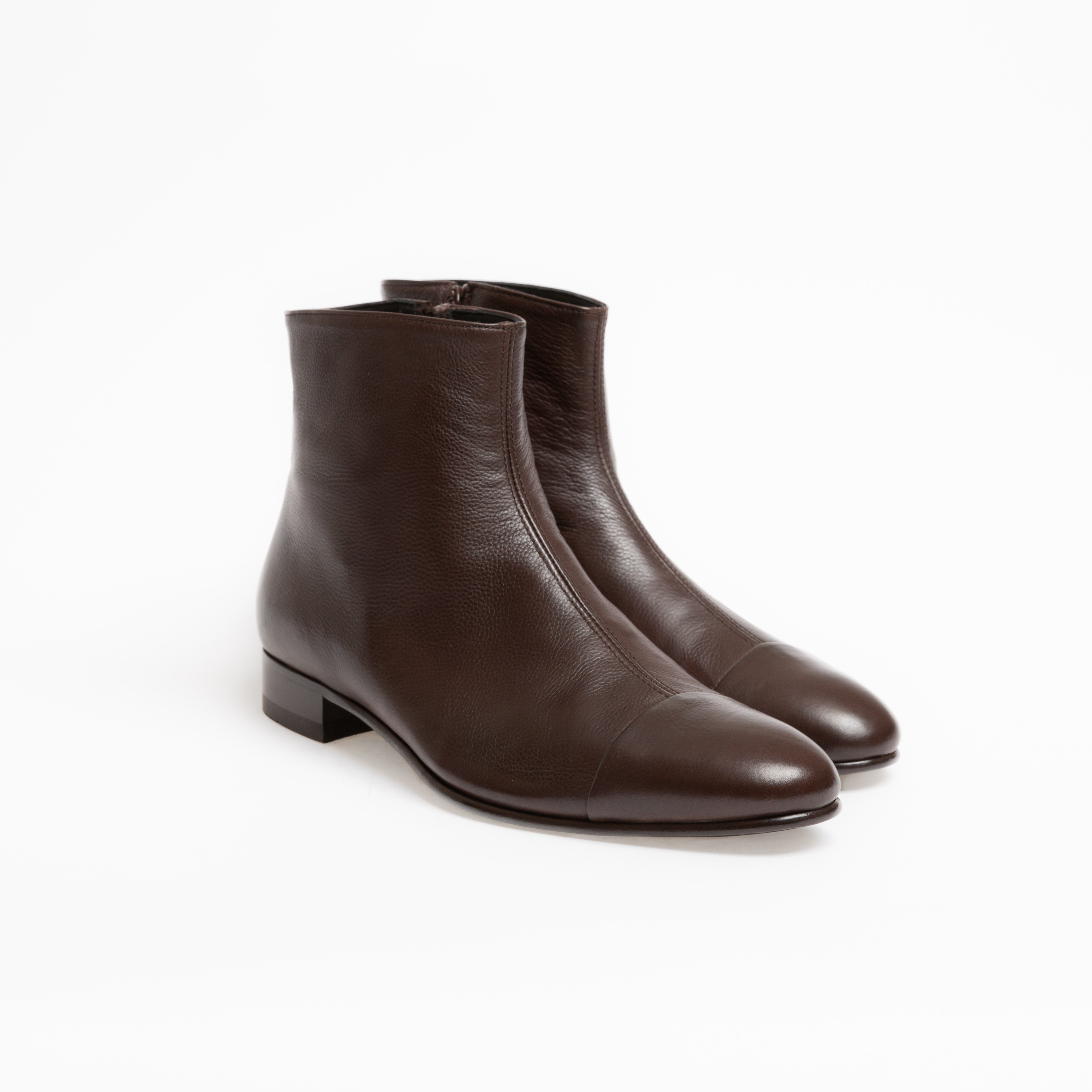 Bottine Andy en cuir de veau souple chocolat