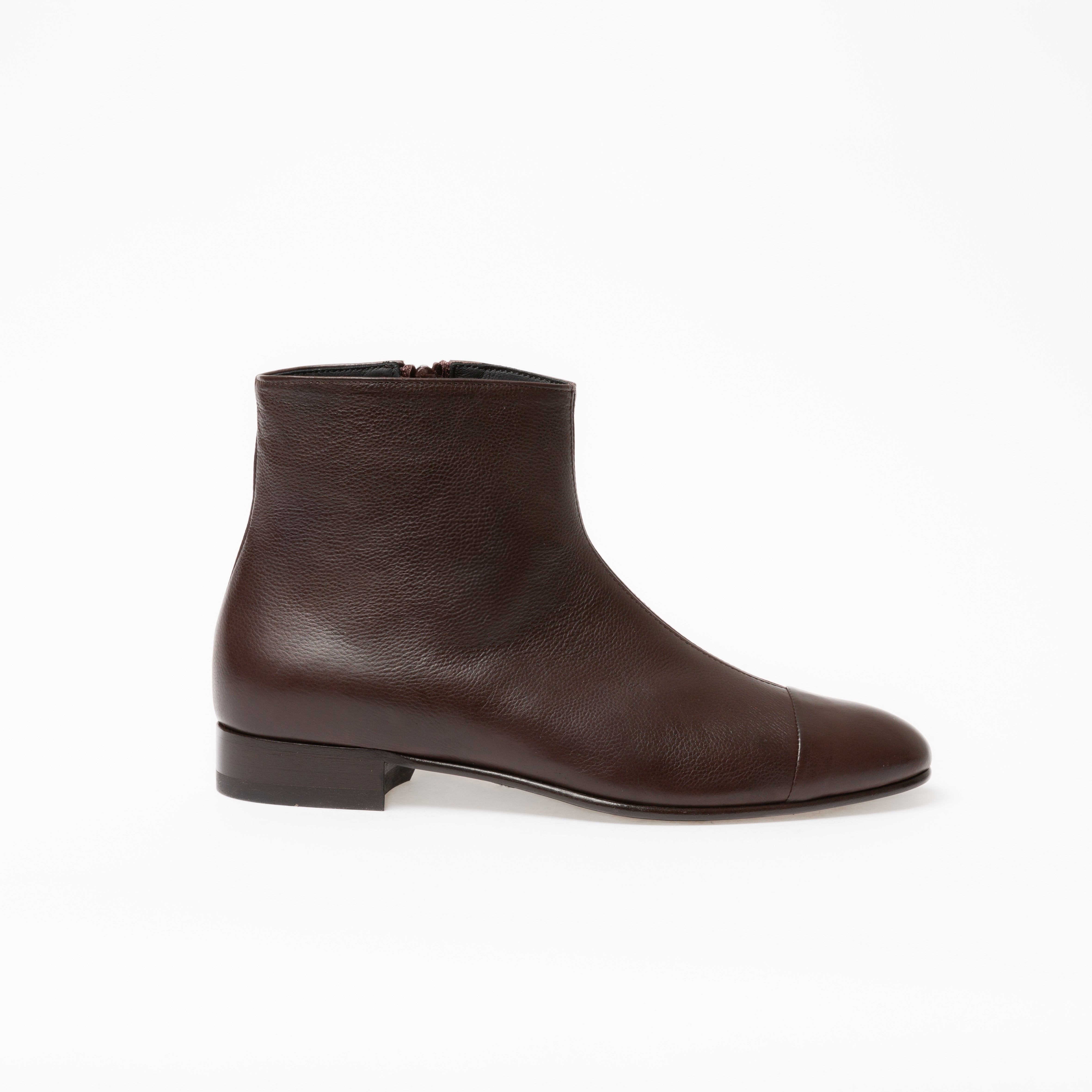 Bottine Andy en cuir de veau souple chocolat