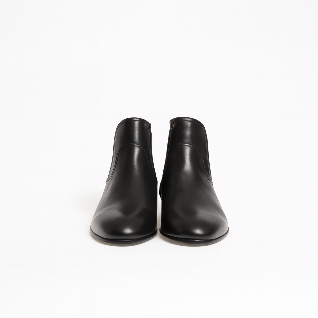 Bottine Arsène en cuir de veau lisse noir