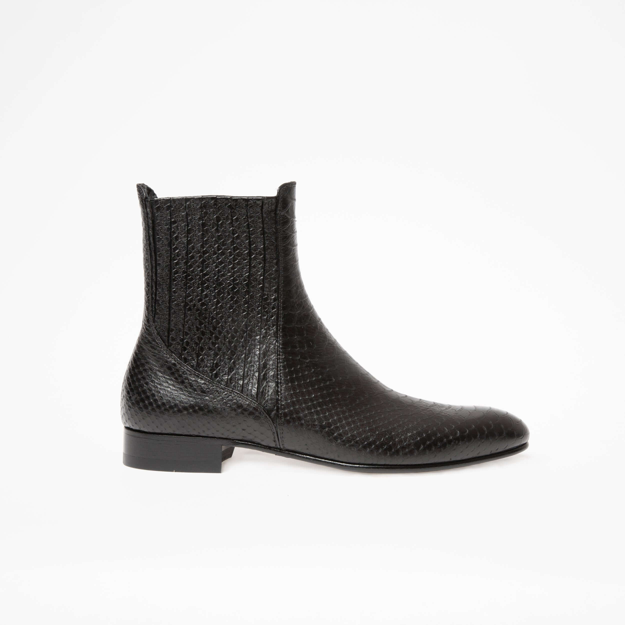 Keren Ann x Zorzetto Collection - Cecilia boot black embossed python leather