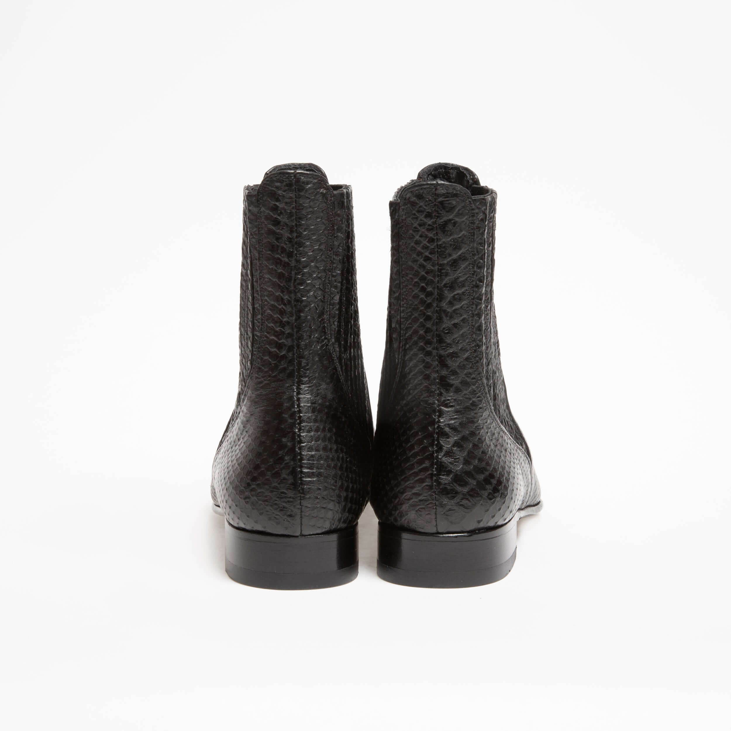 Collection Keren Ann x Zorzetto - Bottine Cécilio en cuir embossé python noir