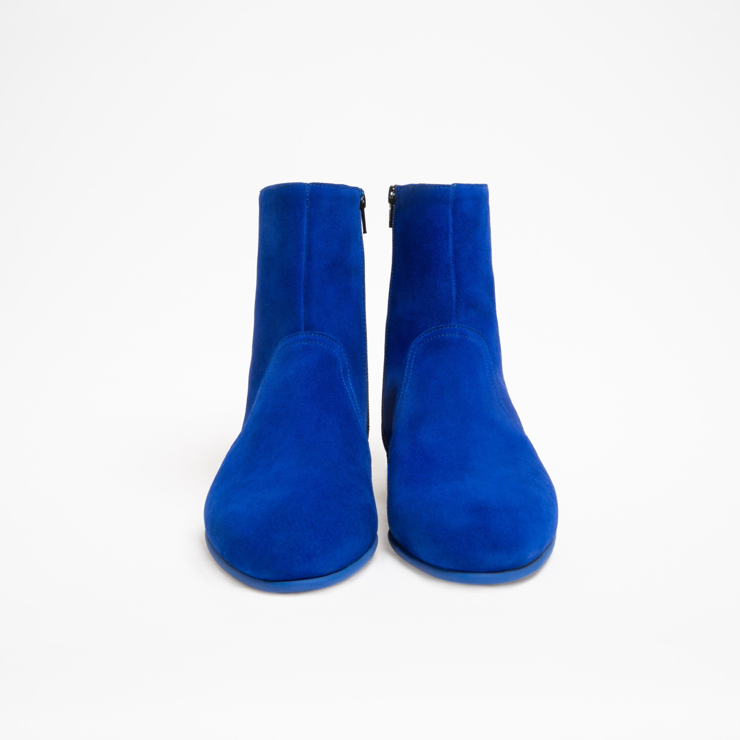 Bottine Jonathan en veau velours bleu
