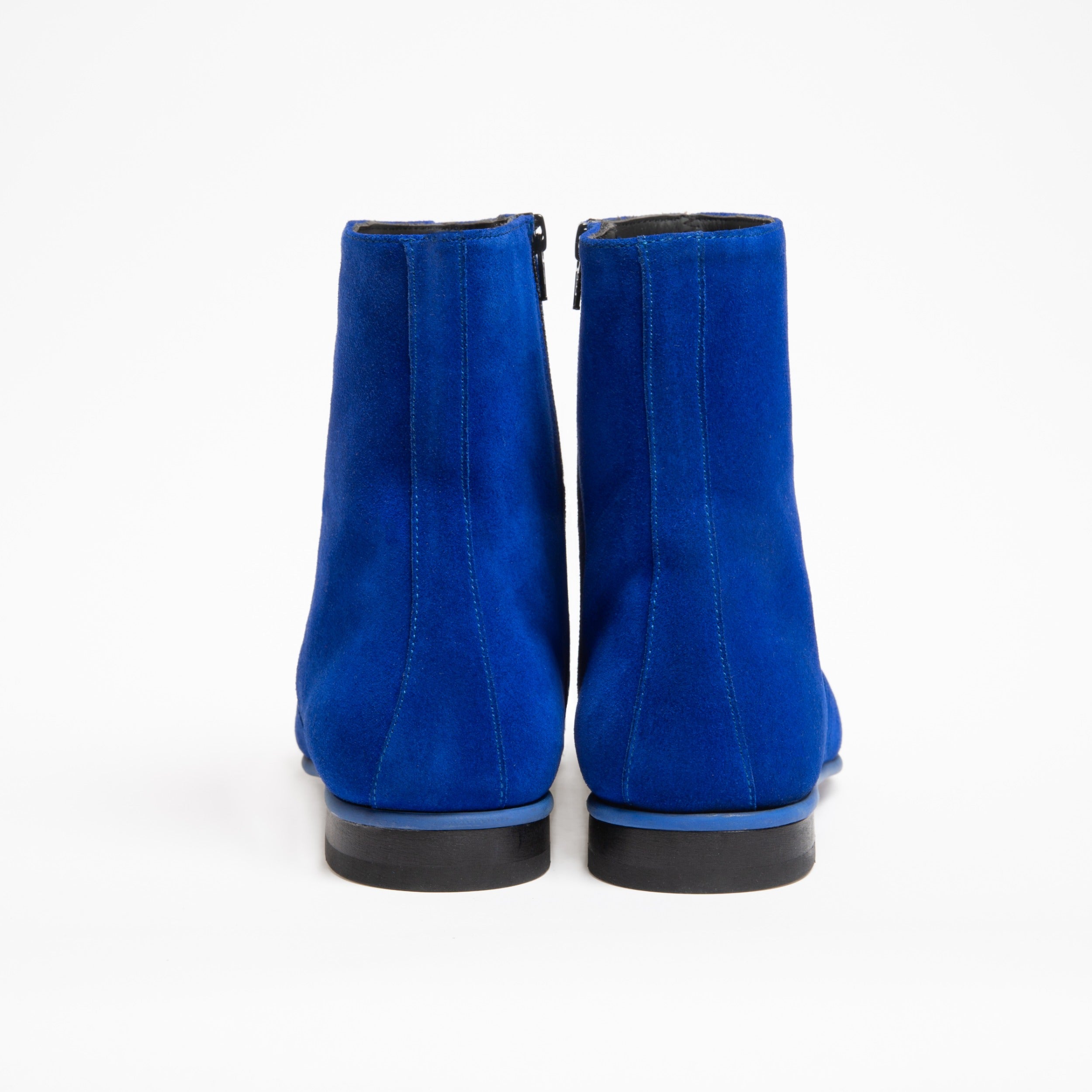 Bottine Jonathan en veau velours bleu