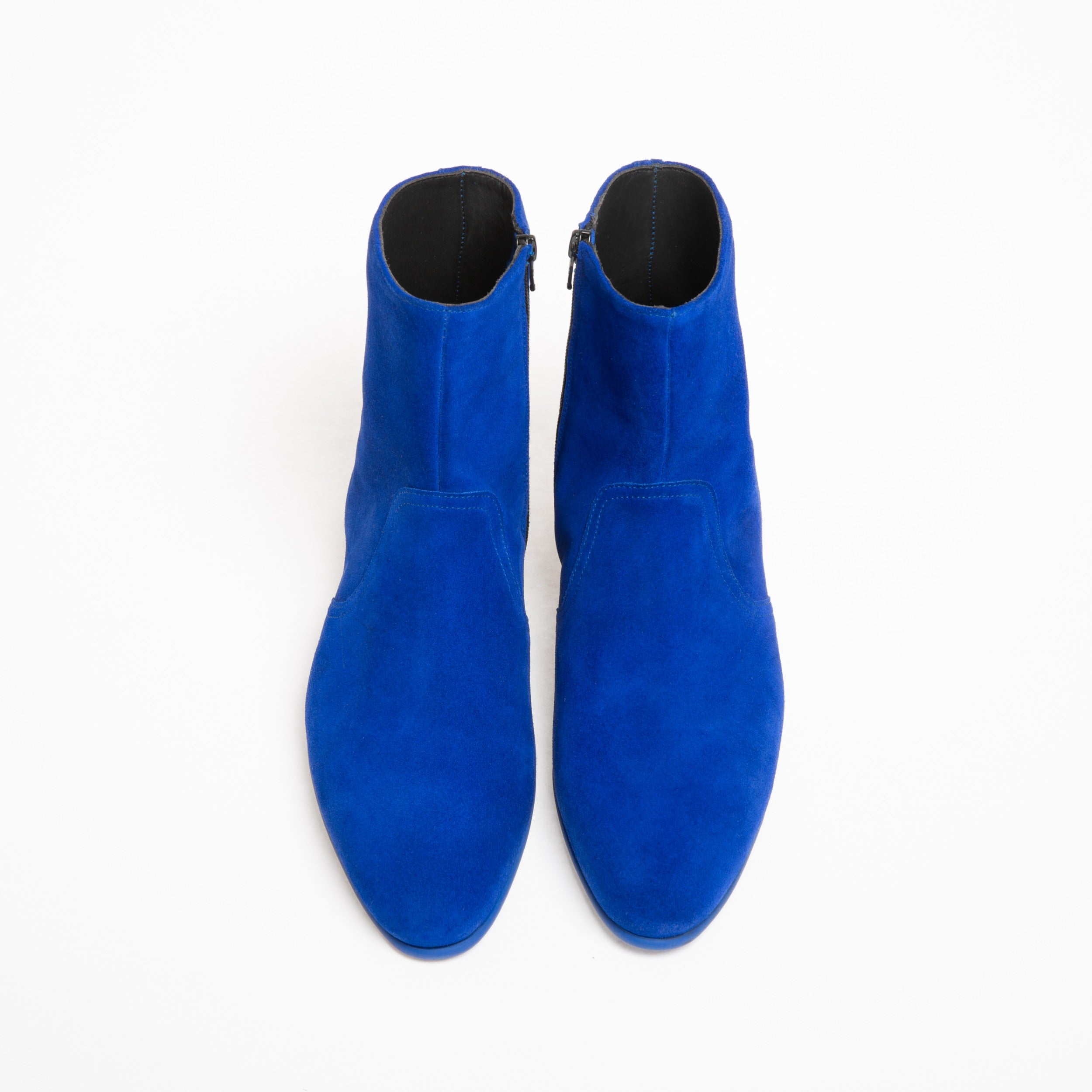Bottine Jonathan en veau velours bleu
