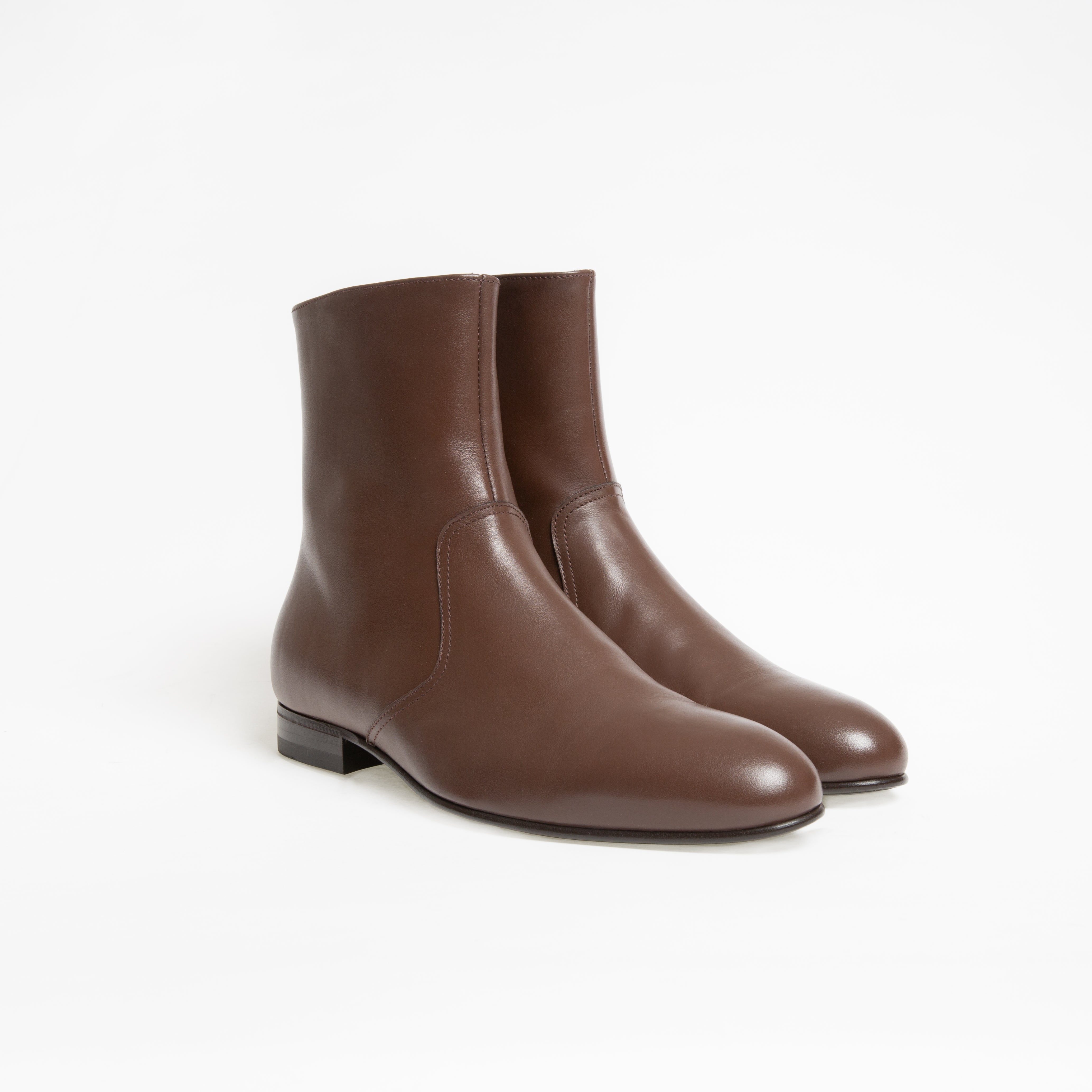 Bottine Jeanne en cuir de veau lisse chocolat