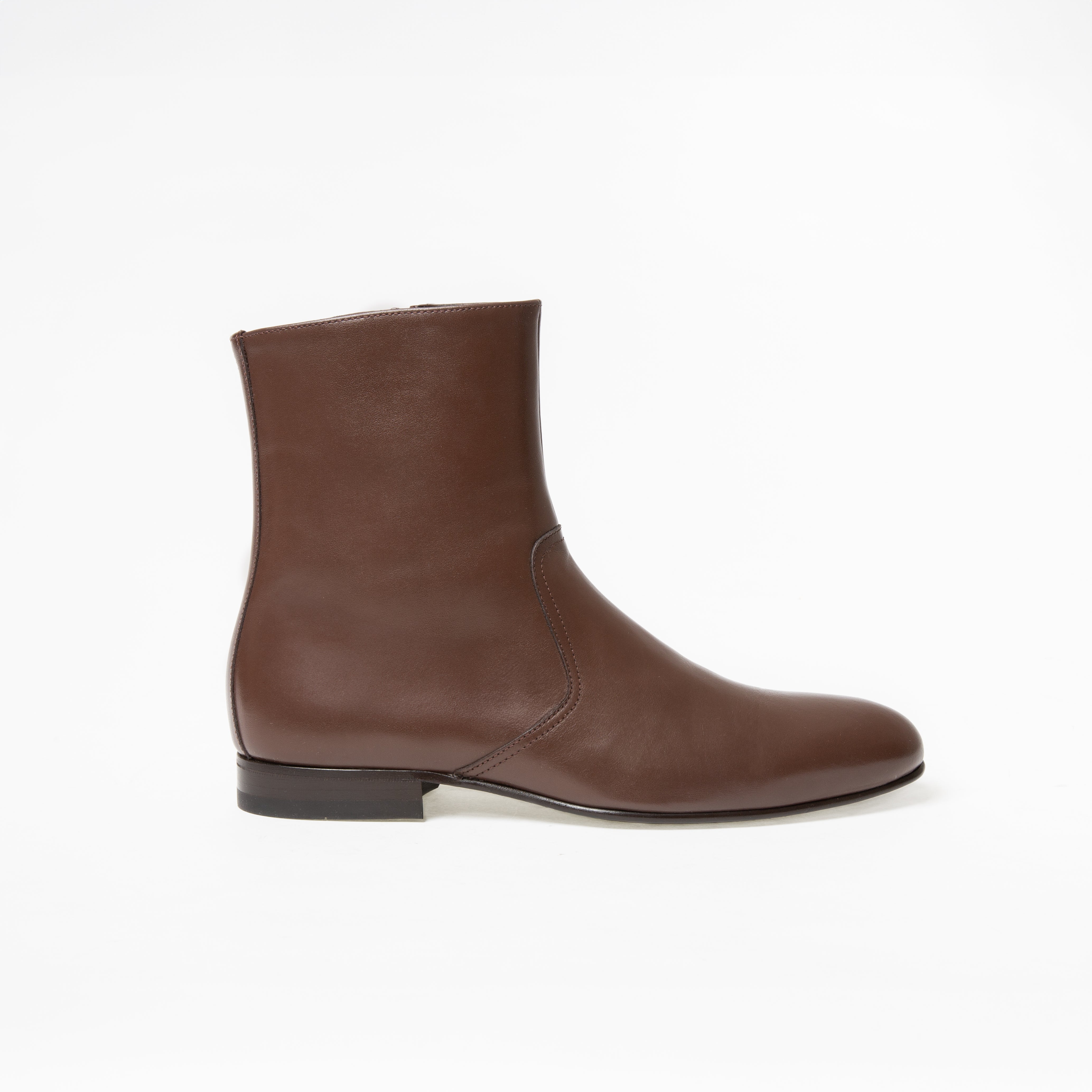 Bottine Jeanne en cuir de veau lisse chocolat