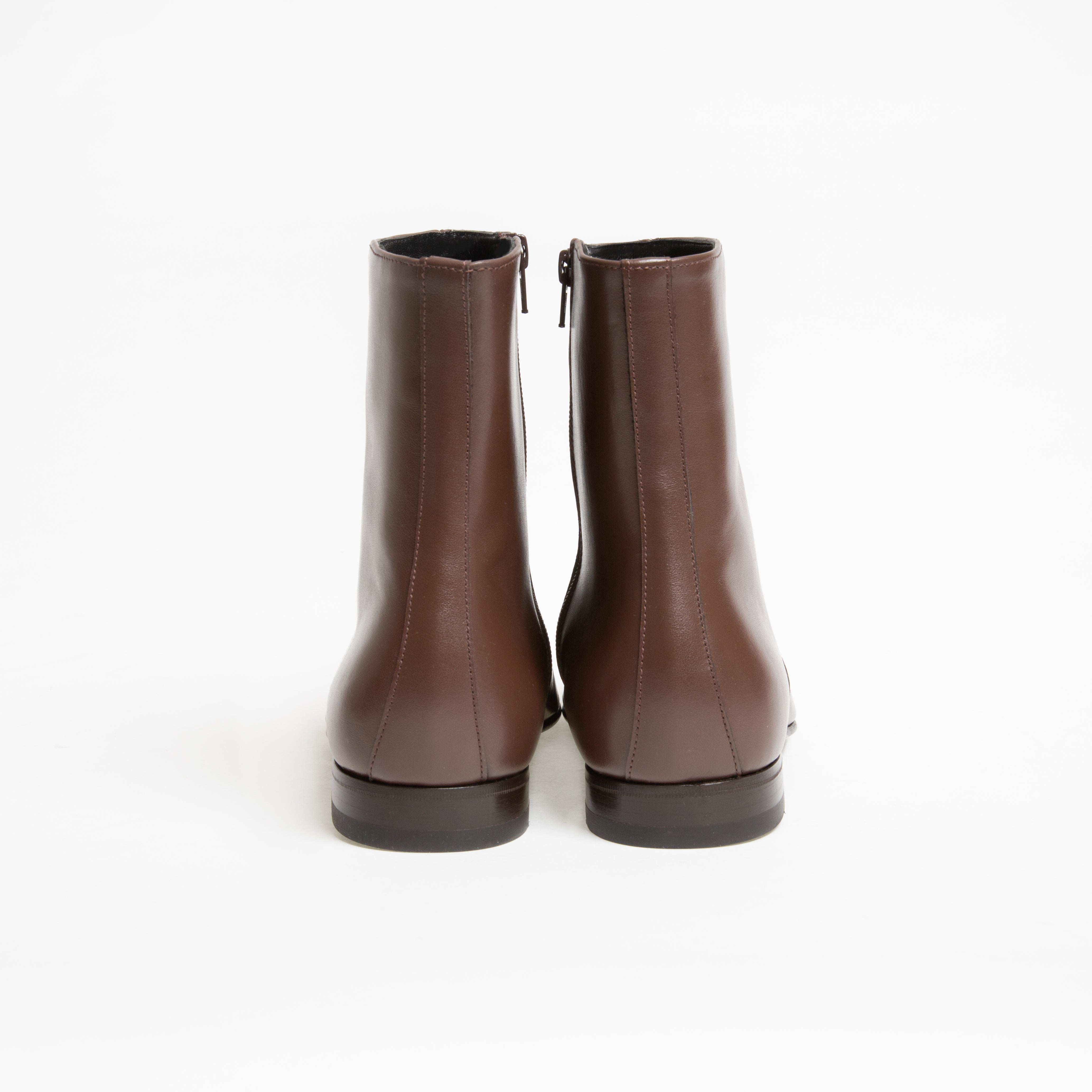 Bottine Jeanne en cuir de veau lisse chocolat