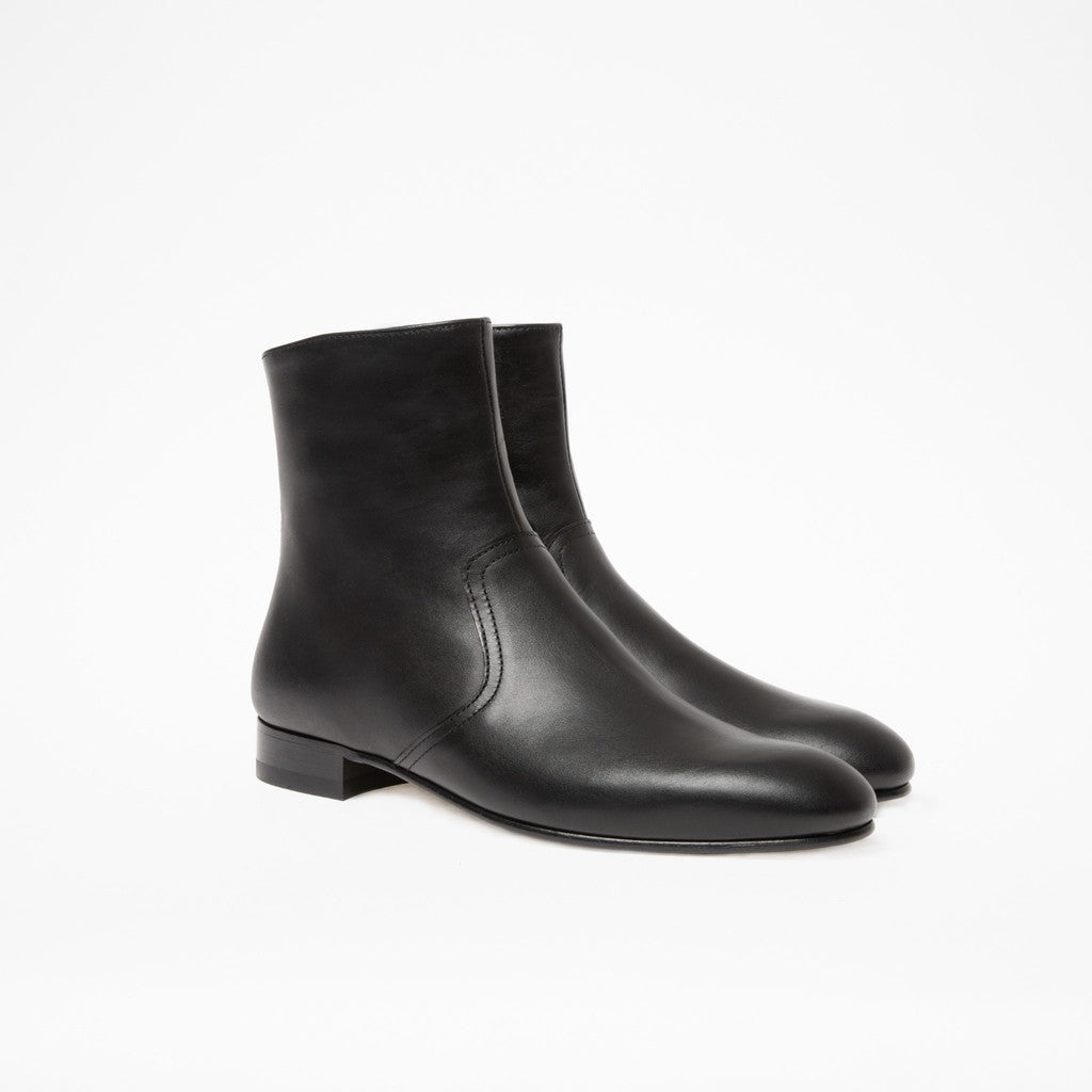 Bottine Jonathan en cuir de veau lisse noir