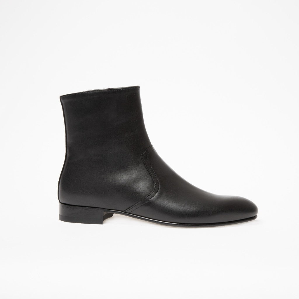 Bottine Jonathan en cuir de veau lisse noir