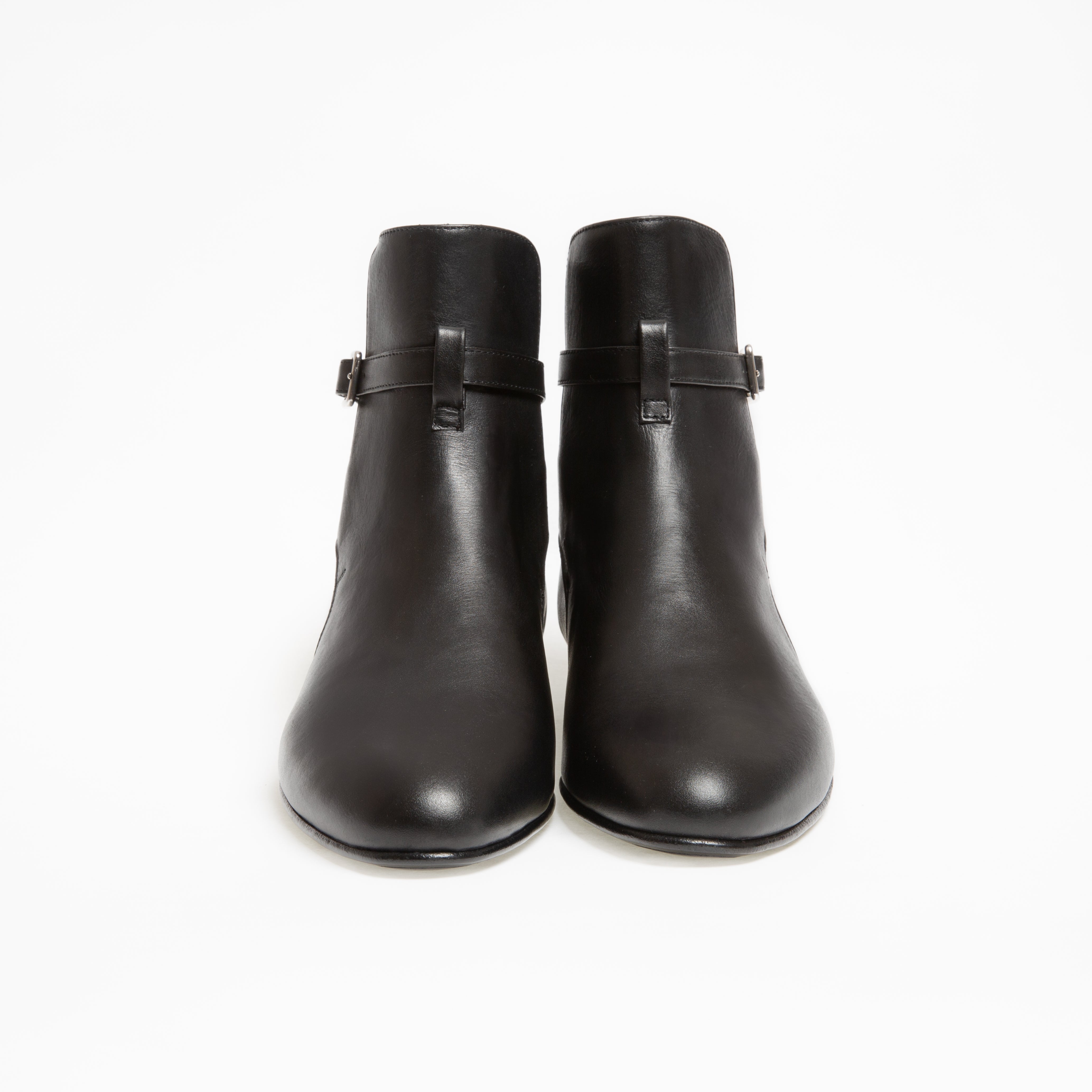 Bottine Kate en cuir de veau lisse noir