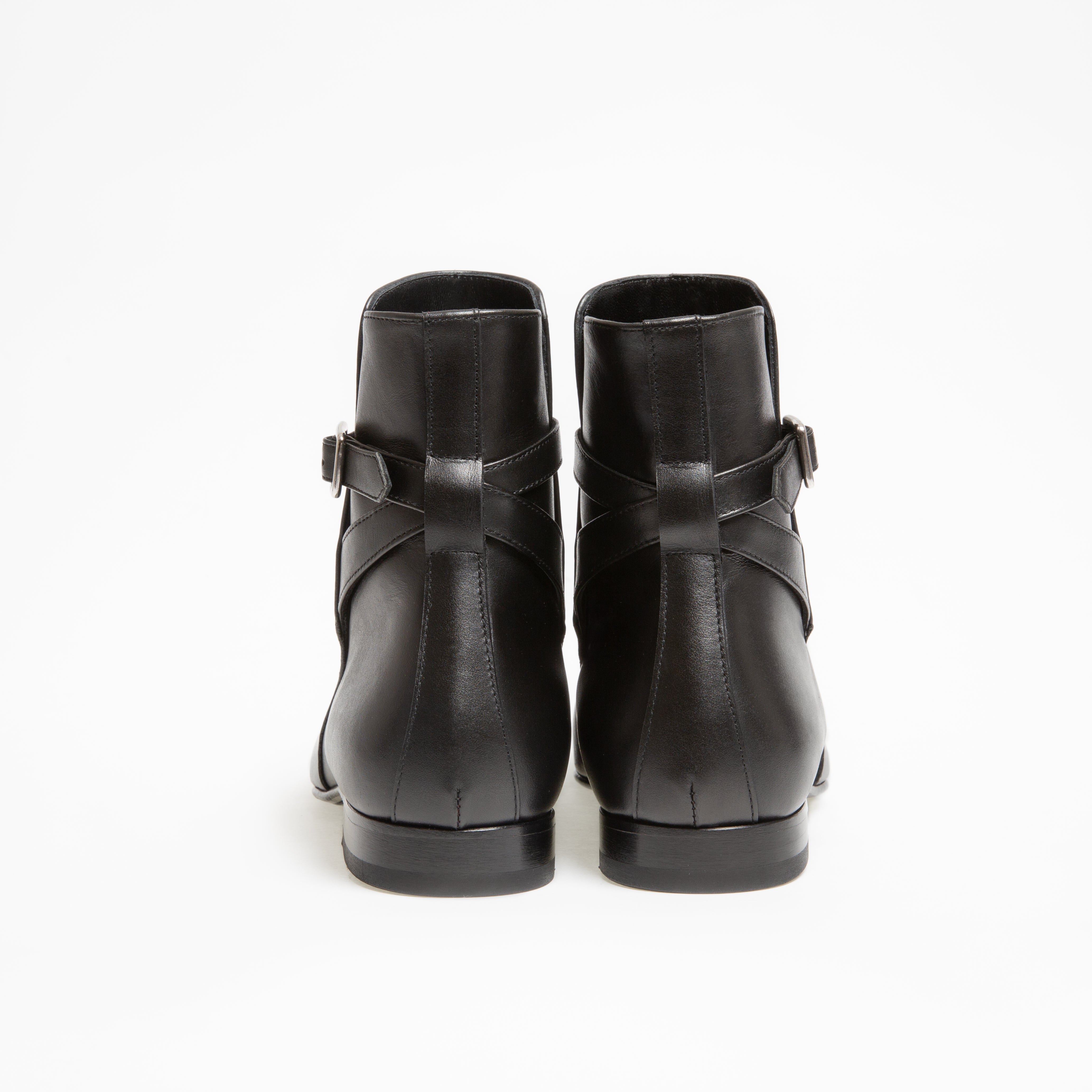 Bottine Kate en cuir de veau lisse noir