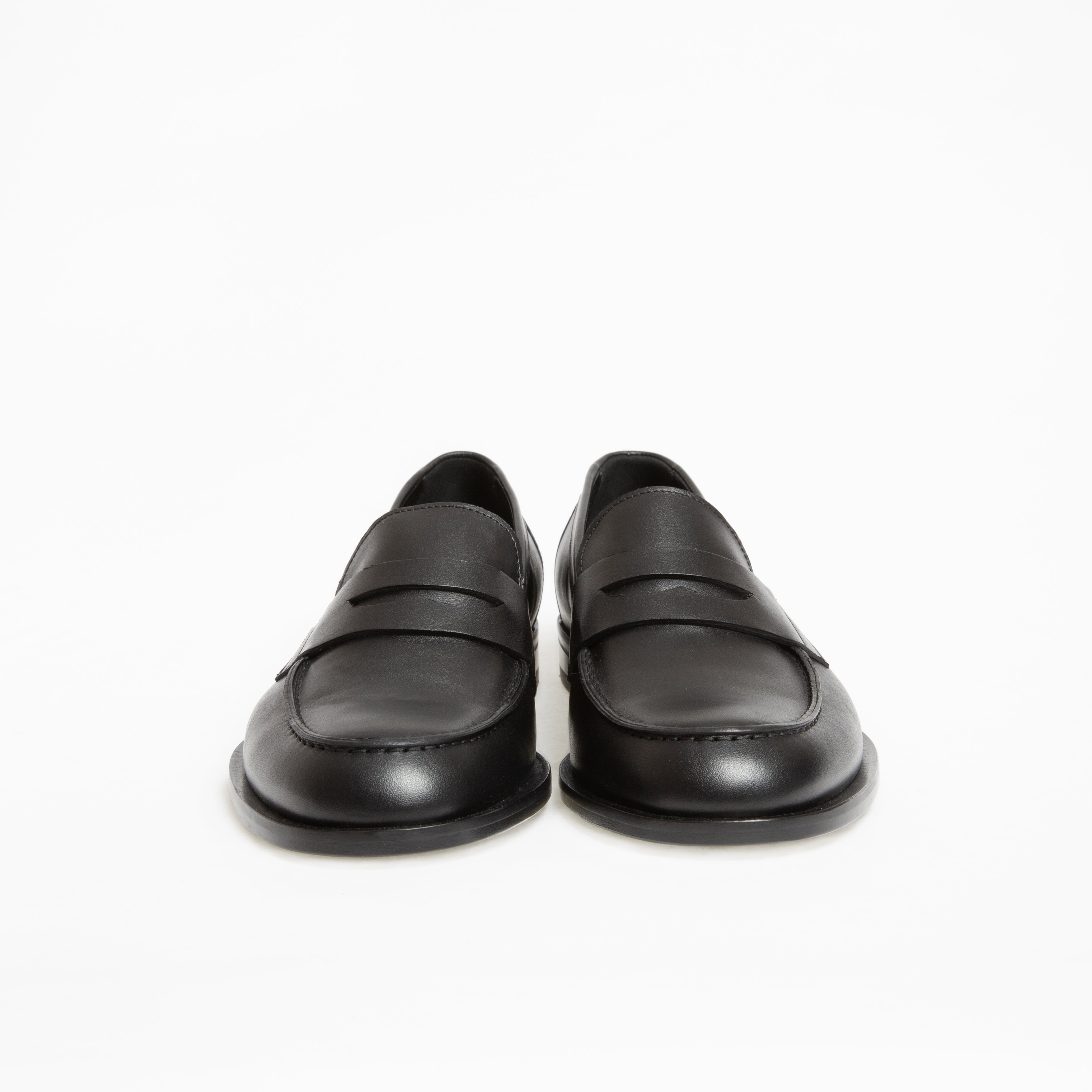 Mocassin Rudolph en cuir de veau lisse noir
