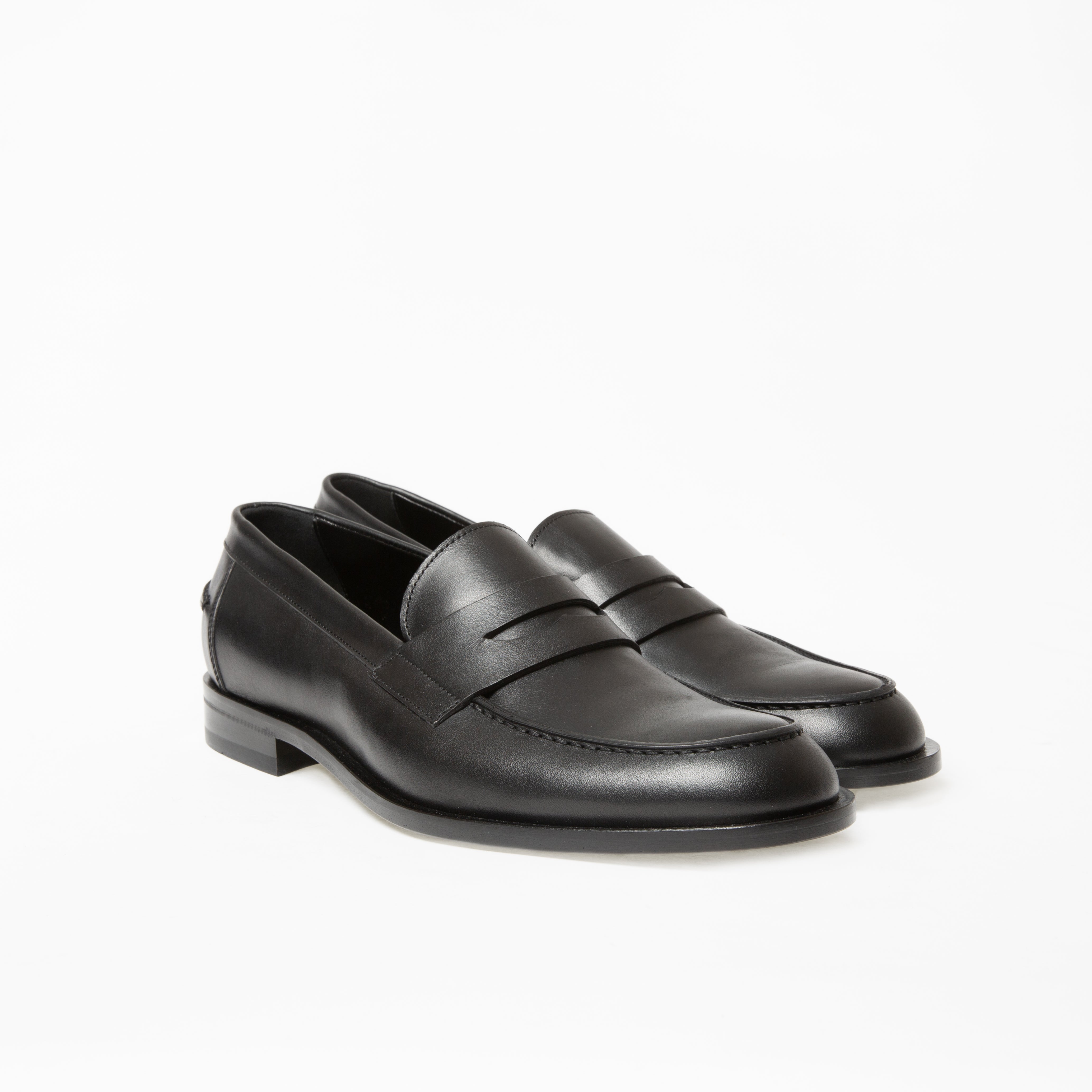 Mocassin Rudolph en cuir de veau lisse noir