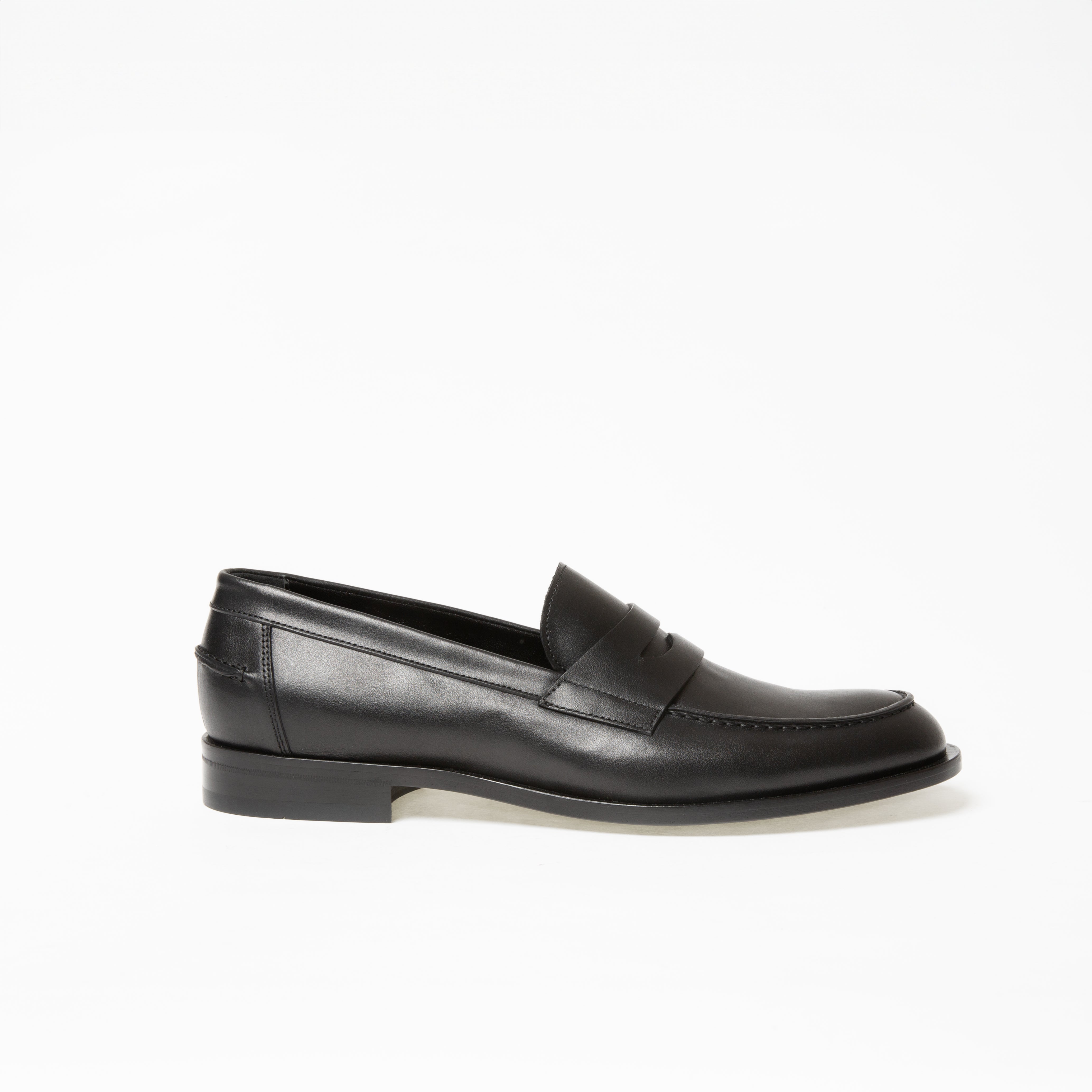 Mocassin Rudolph en cuir de veau lisse noir