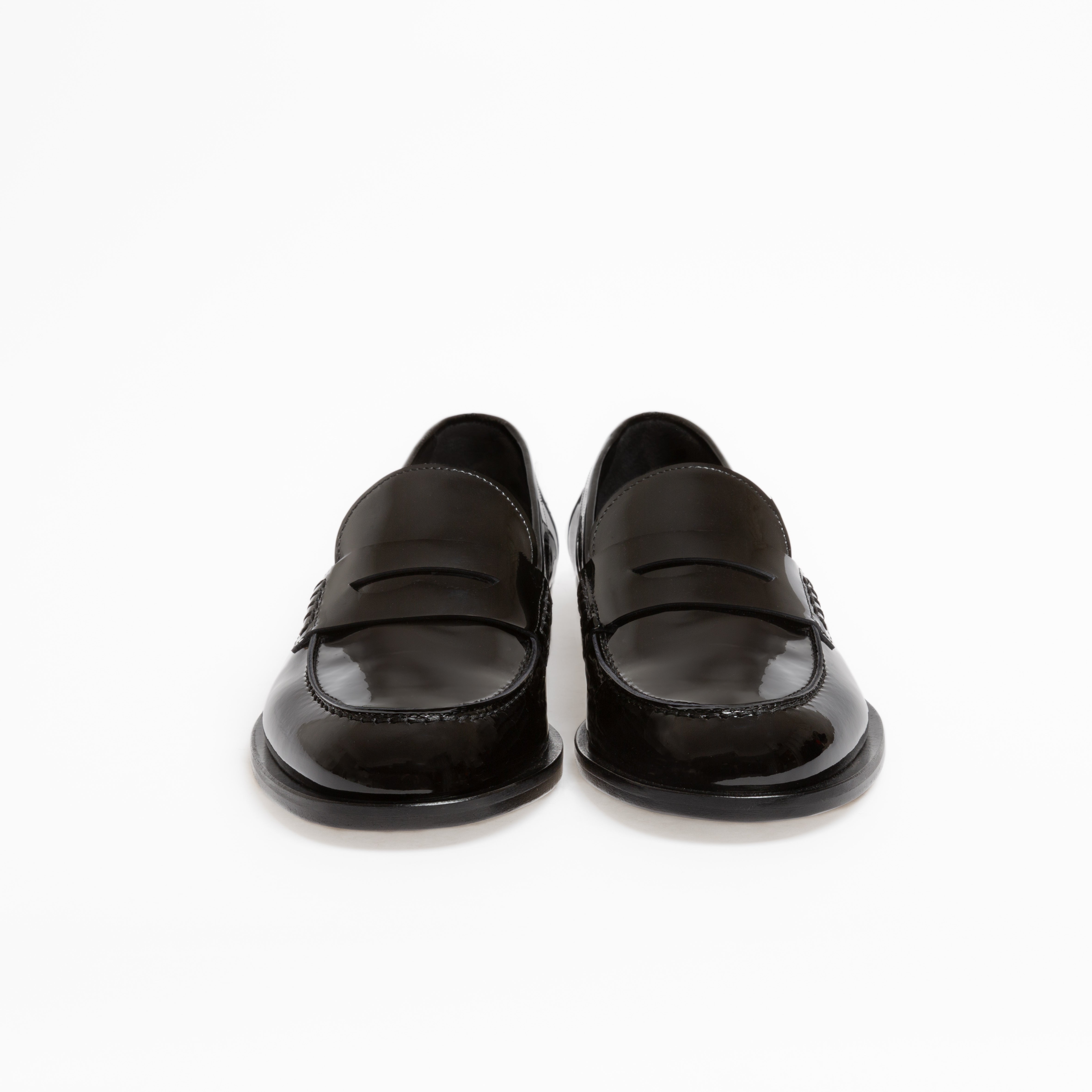 Mocassin Rudolph en cuir de veau vernis noir