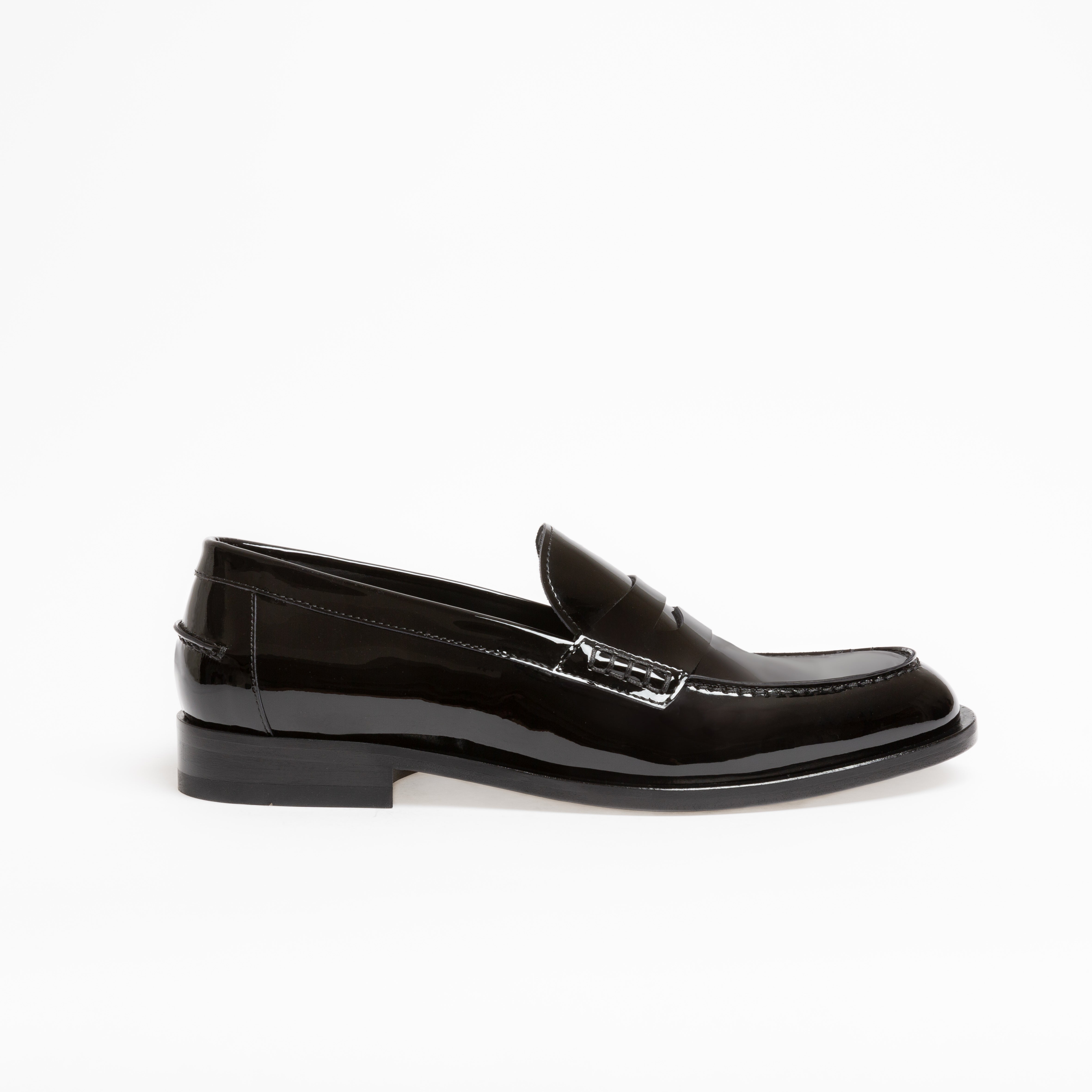 Mocassin Rudolph en cuir de veau vernis noir